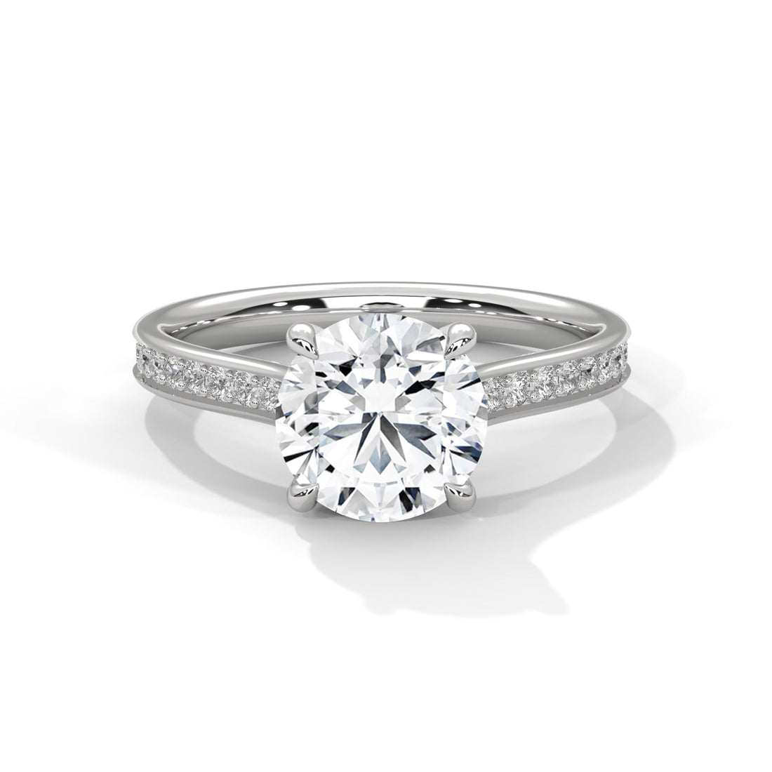 Pave 3 CT Round-Cut Lab Grown Diamond Ring | 3.29 CTW