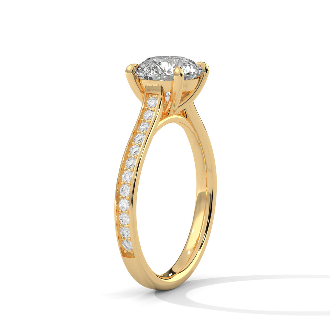 Pave 3 CT Round-Cut Lab Grown Diamond Ring | 3.29 CTW
