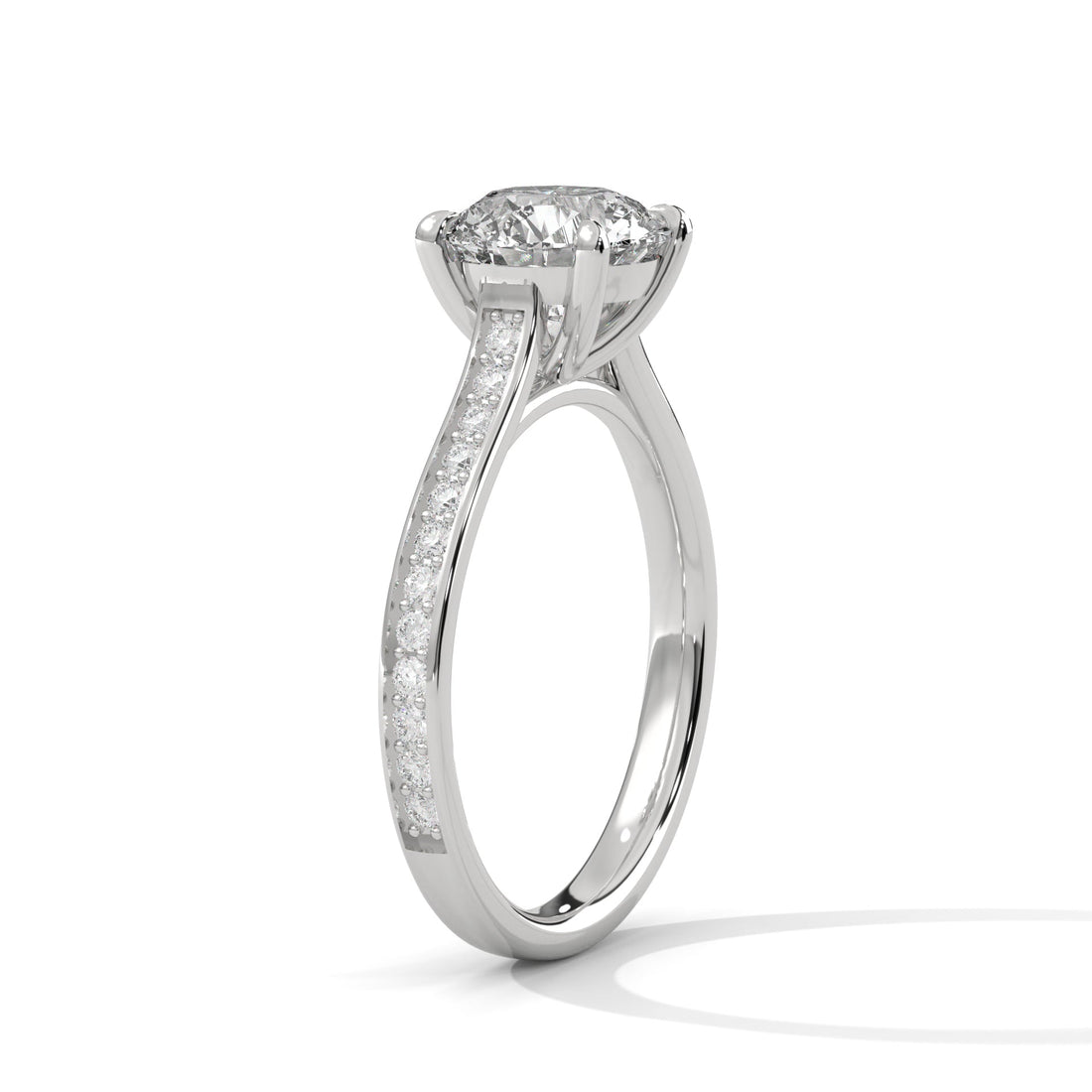 Pave 3 CT Round-Cut Lab Grown Diamond Ring | 3.29 CTW