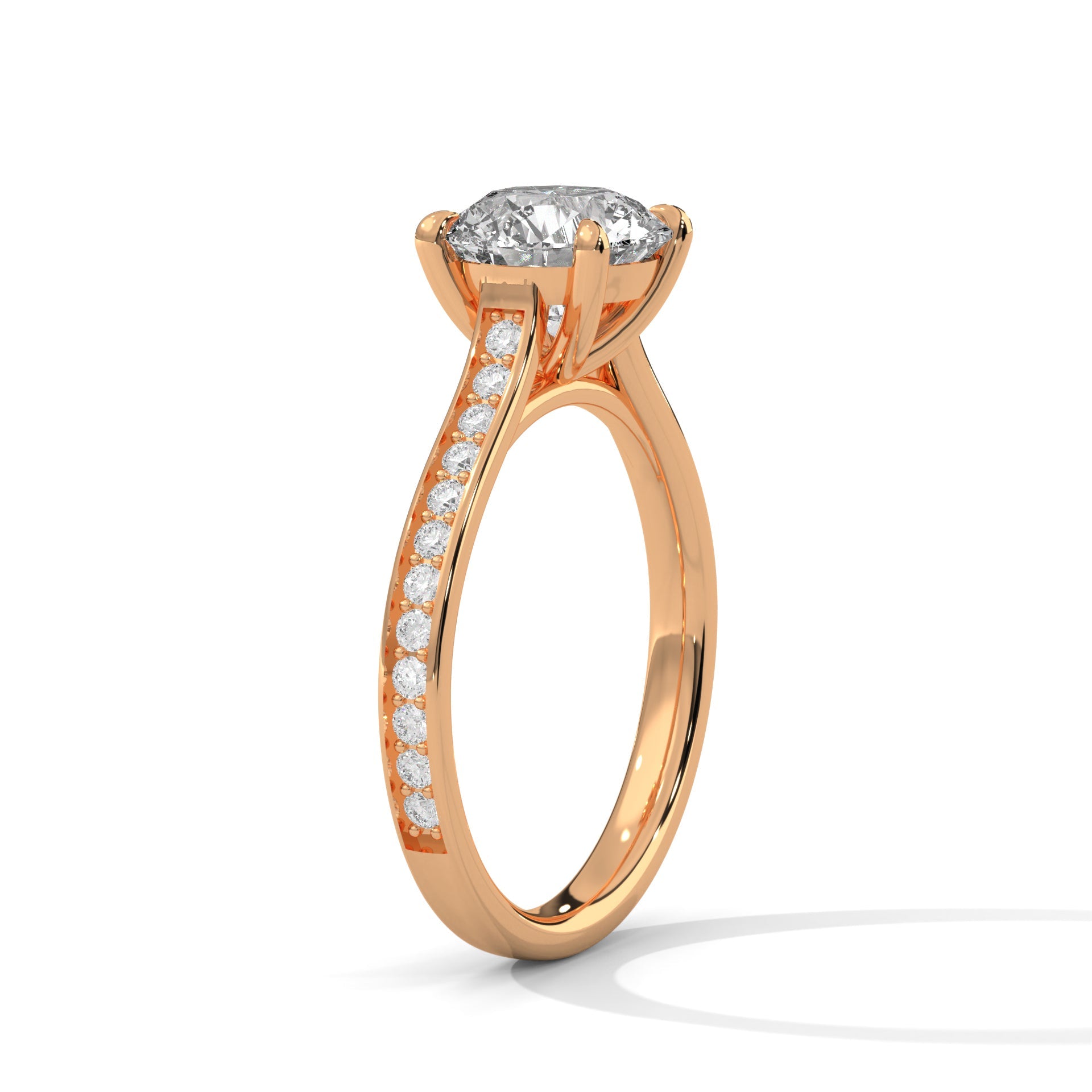Pave 3 CT Round-Cut Lab Grown Diamond Ring | 3.29 CTW