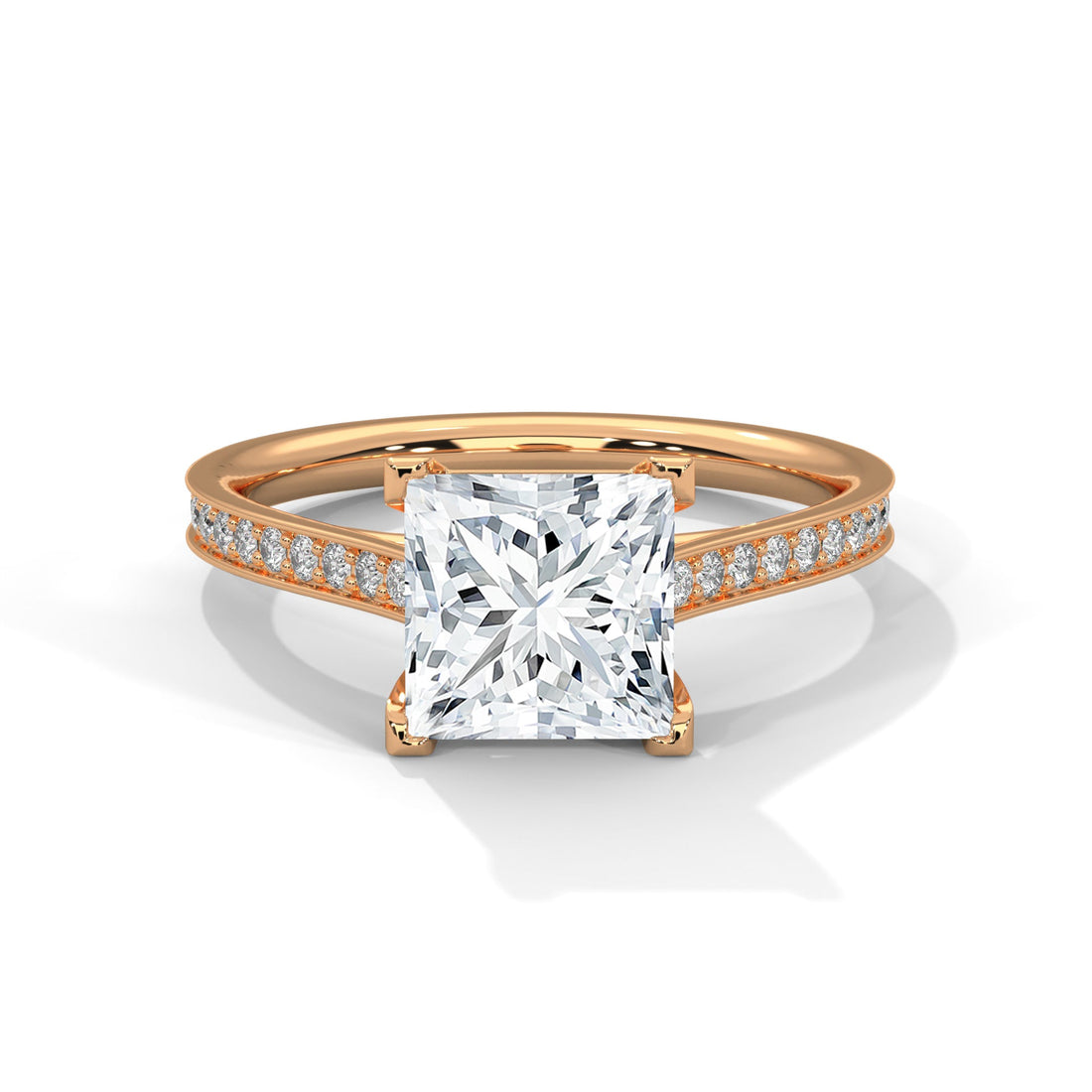 Eternal Grace 1.5 CT Princess-Cut Lab Grown Diamond Pave Ring | 1.74 CTW