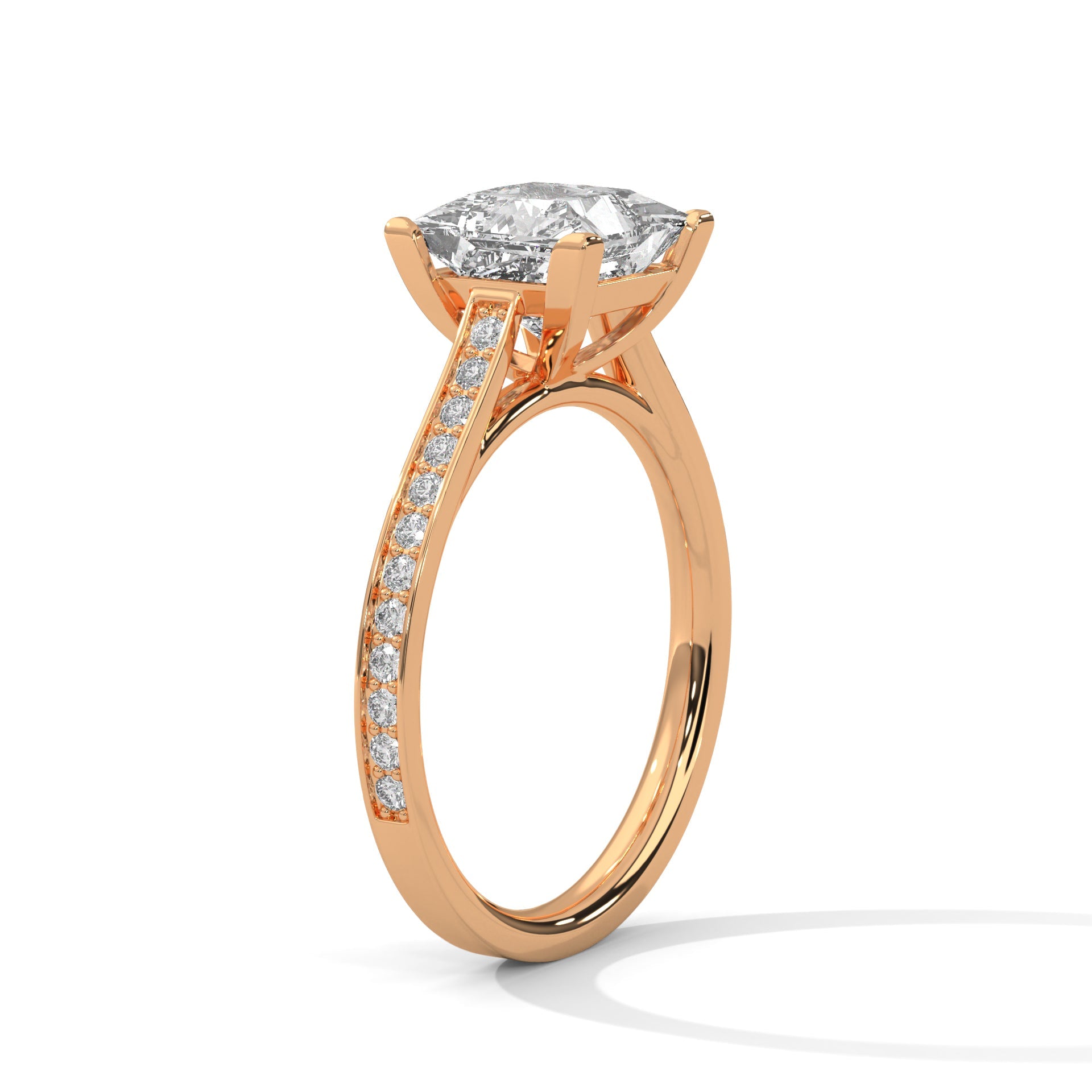 Eternal Grace 1.5 CT Princess-Cut Lab Grown Diamond Pave Ring | 1.74 CTW