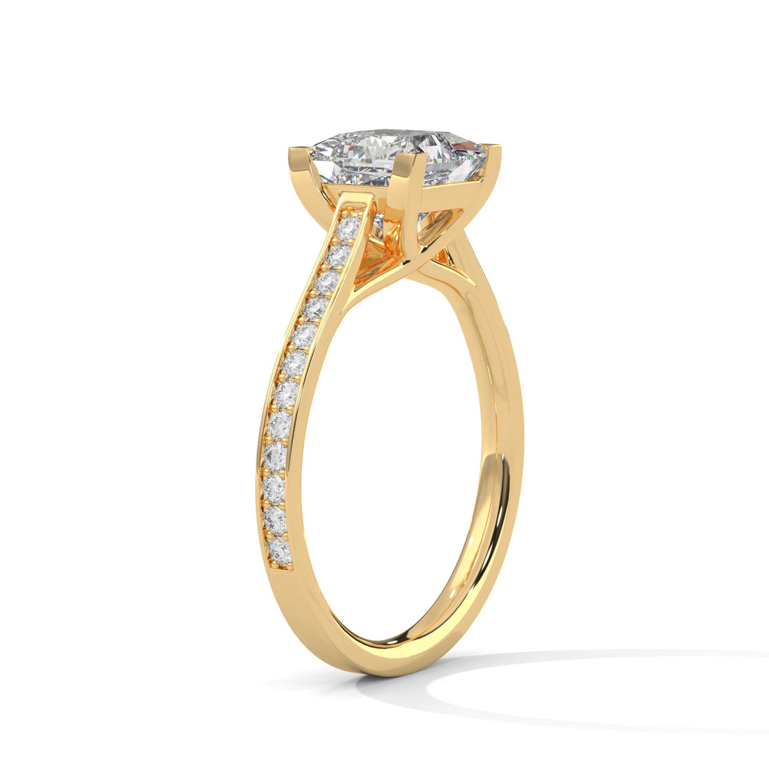 Brilliance 1.5 CT Princess-Cut Lab Grown Diamond Pave Ring | 1.74 CTW