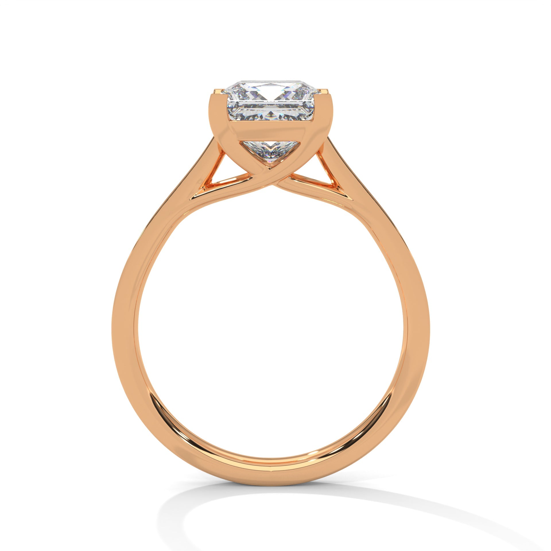 Pave 1 CT Lab Grown Diamond Princess-Cut Engagement Ring | 1.24 CTW