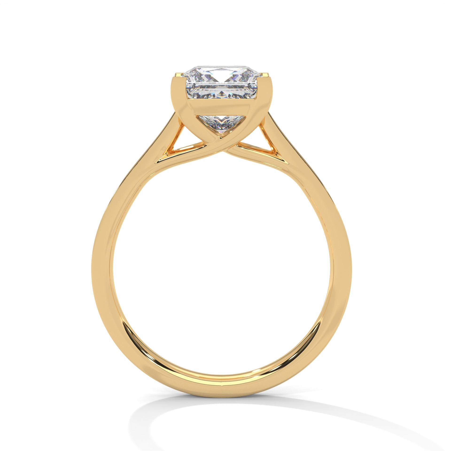 Pave 1 CT Lab Grown Diamond Princess-Cut Engagement Ring | 1.24 CTW