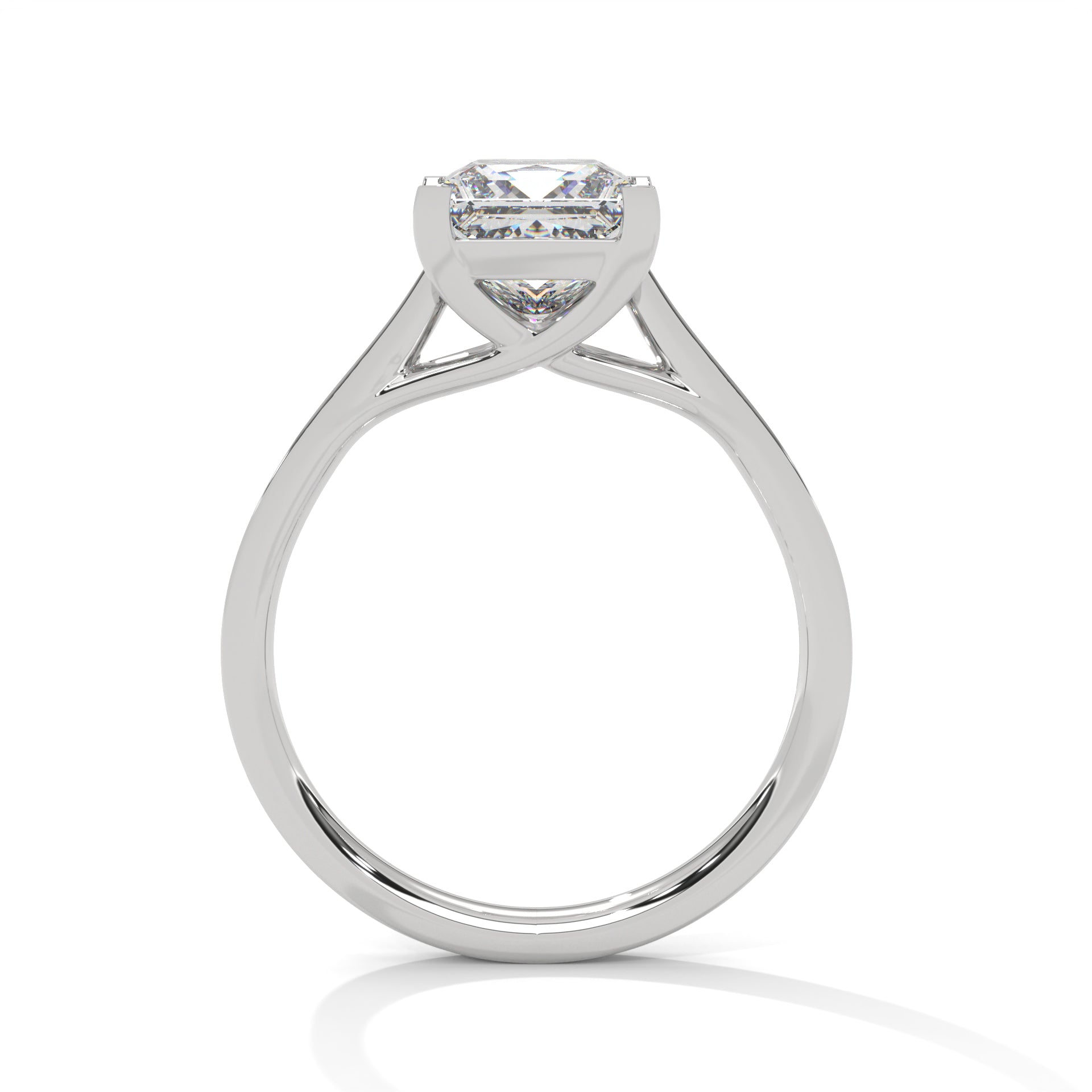 Pave 1 CT Lab Grown Diamond Princess-Cut Engagement Ring | 1.24 CTW