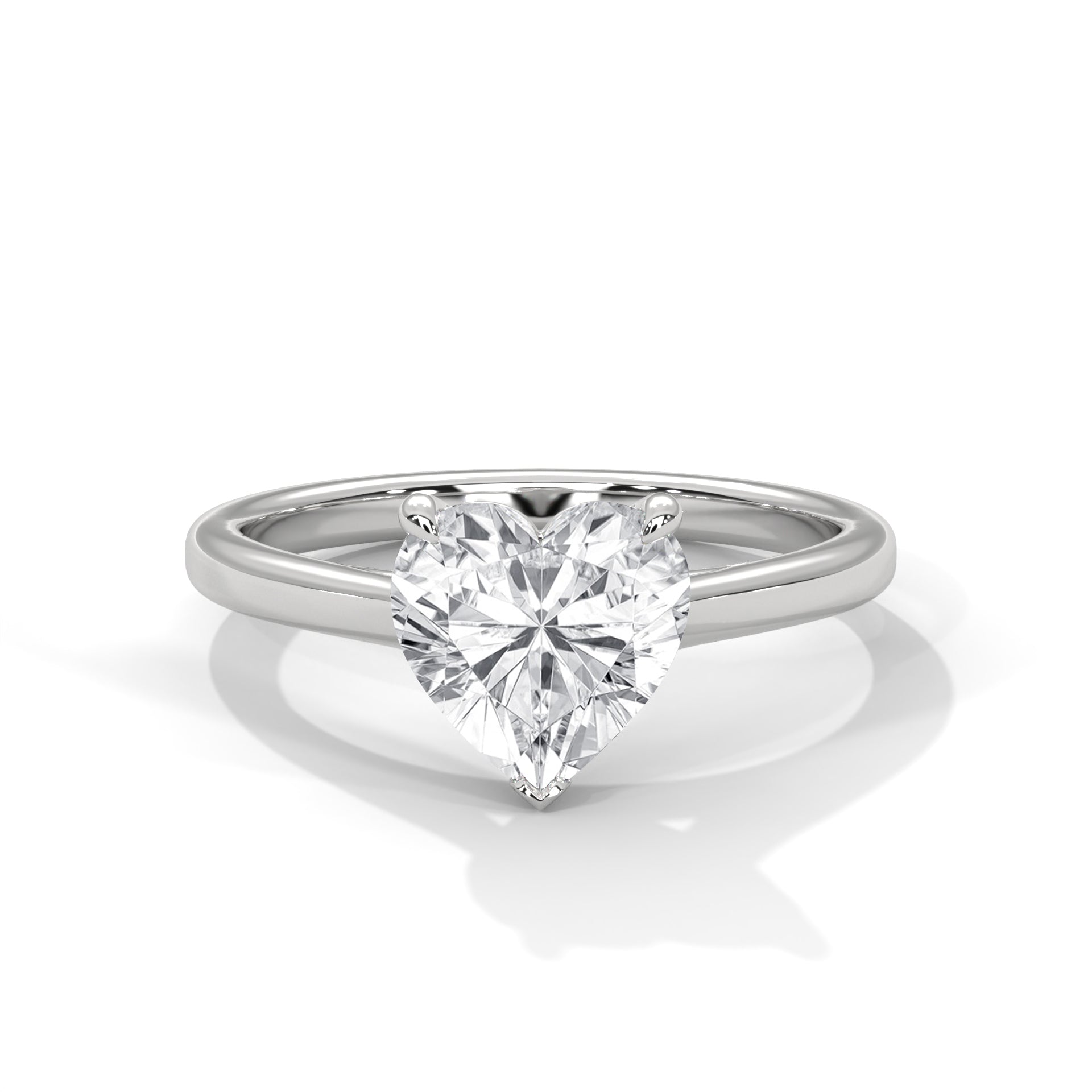Lovely 3CT Heart Lab-Grown Diamond Solitaire Ring | E VS1