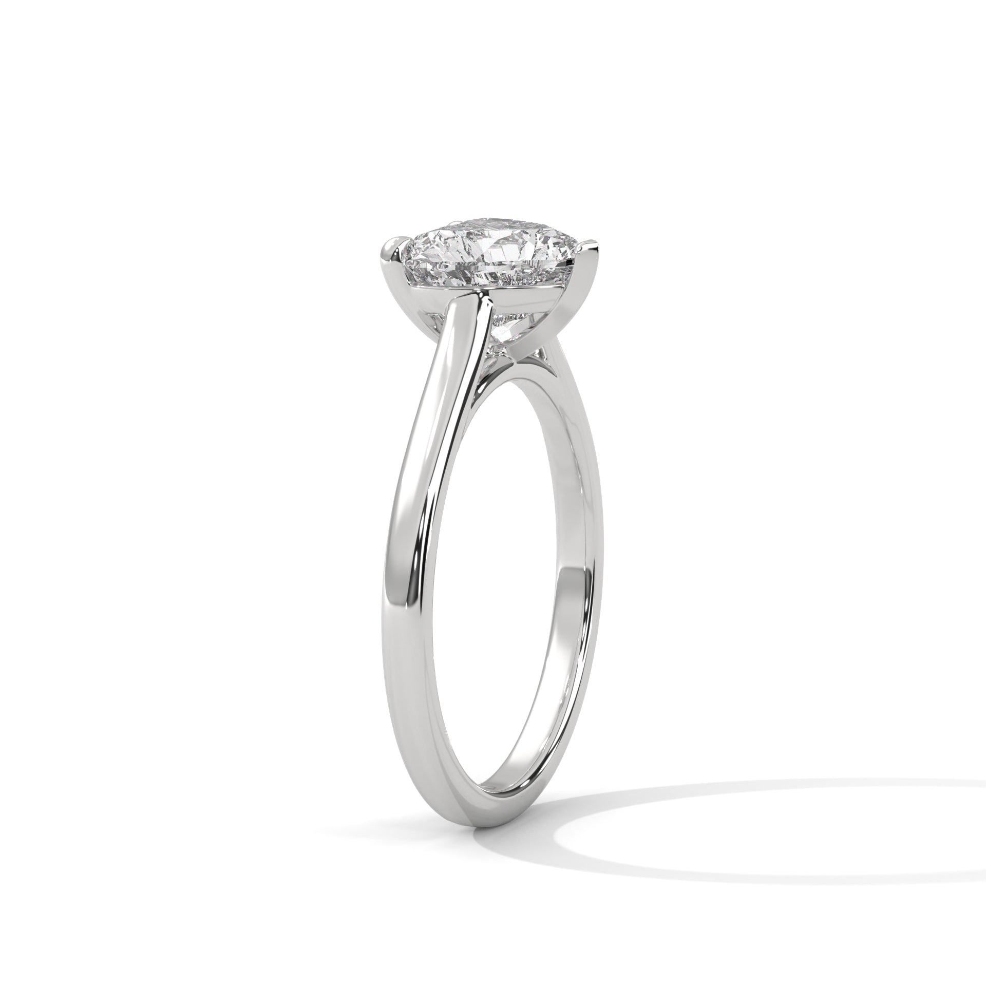 Lovely 3CT Heart Lab-Grown Diamond Solitaire Ring | E VS1