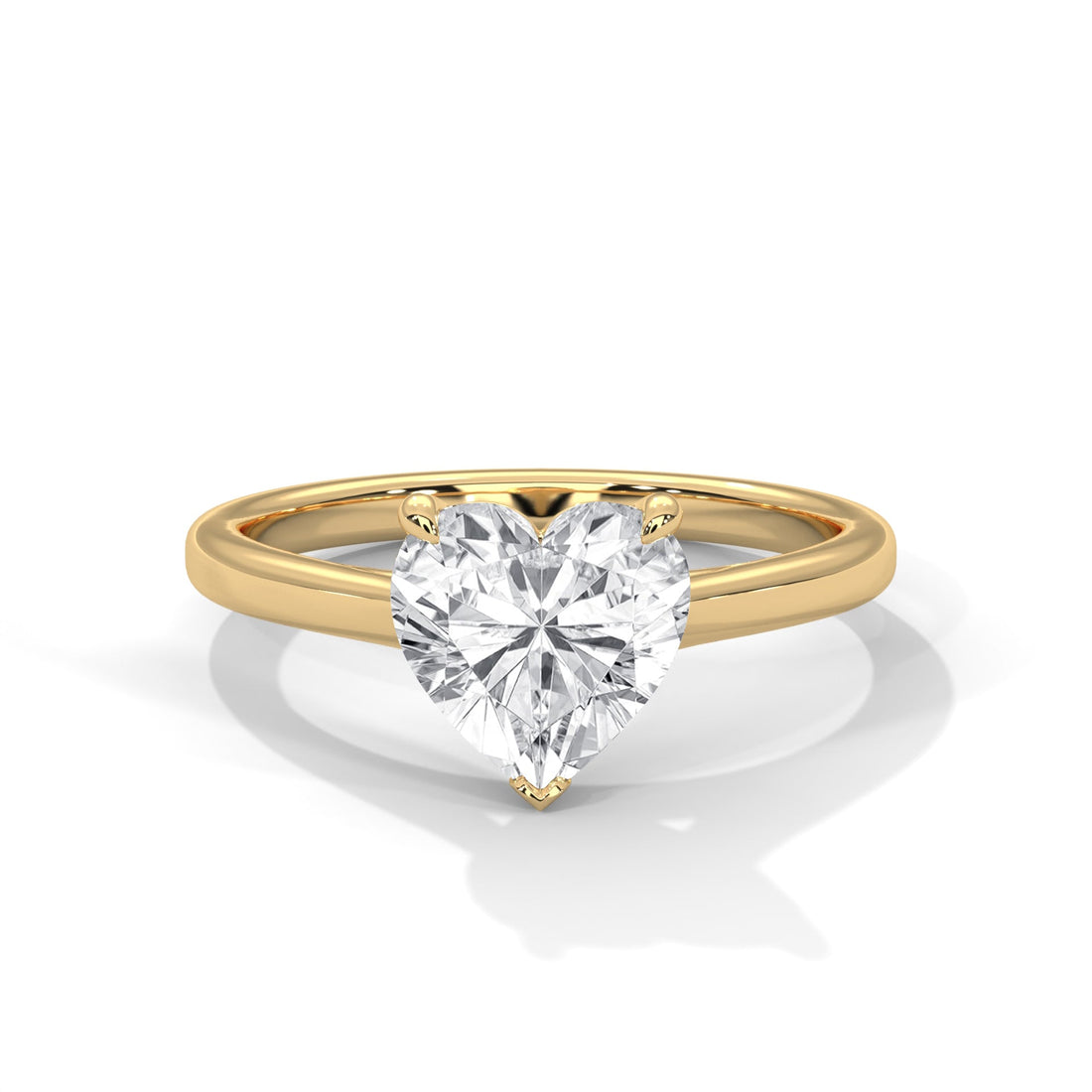Heart-Cut Solitaire Engagement Ring with 2ct Lab-Grown Diamond (F VS)