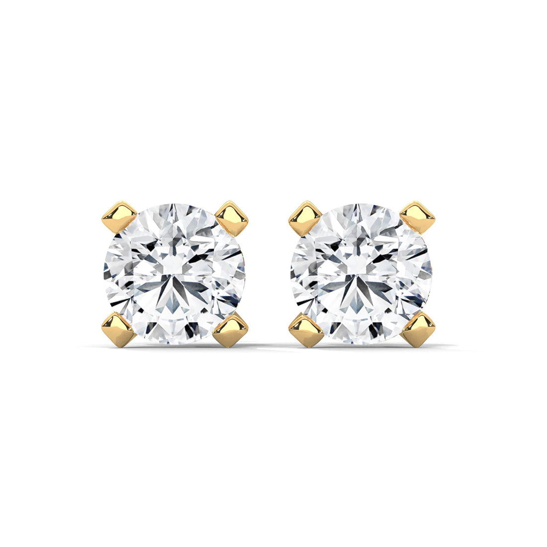 Exquisite Round-Cut Diamond Stud Earrings in 14K Gold | 2-6 CTW
