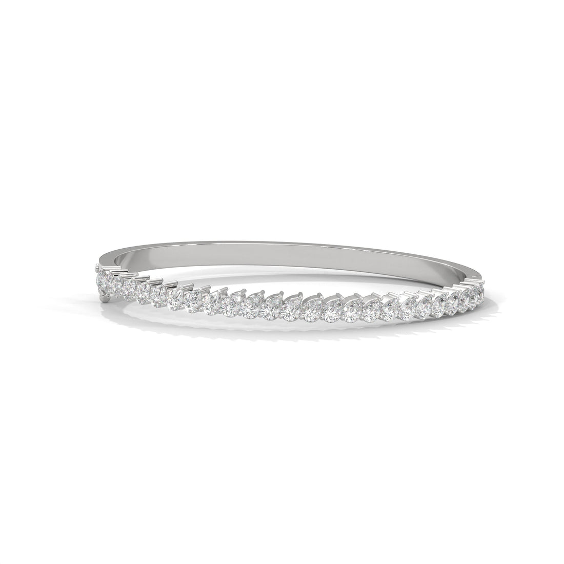 Pear Lab-Grown Diamond Gold Bangle Bracelet | 5.25 CTW