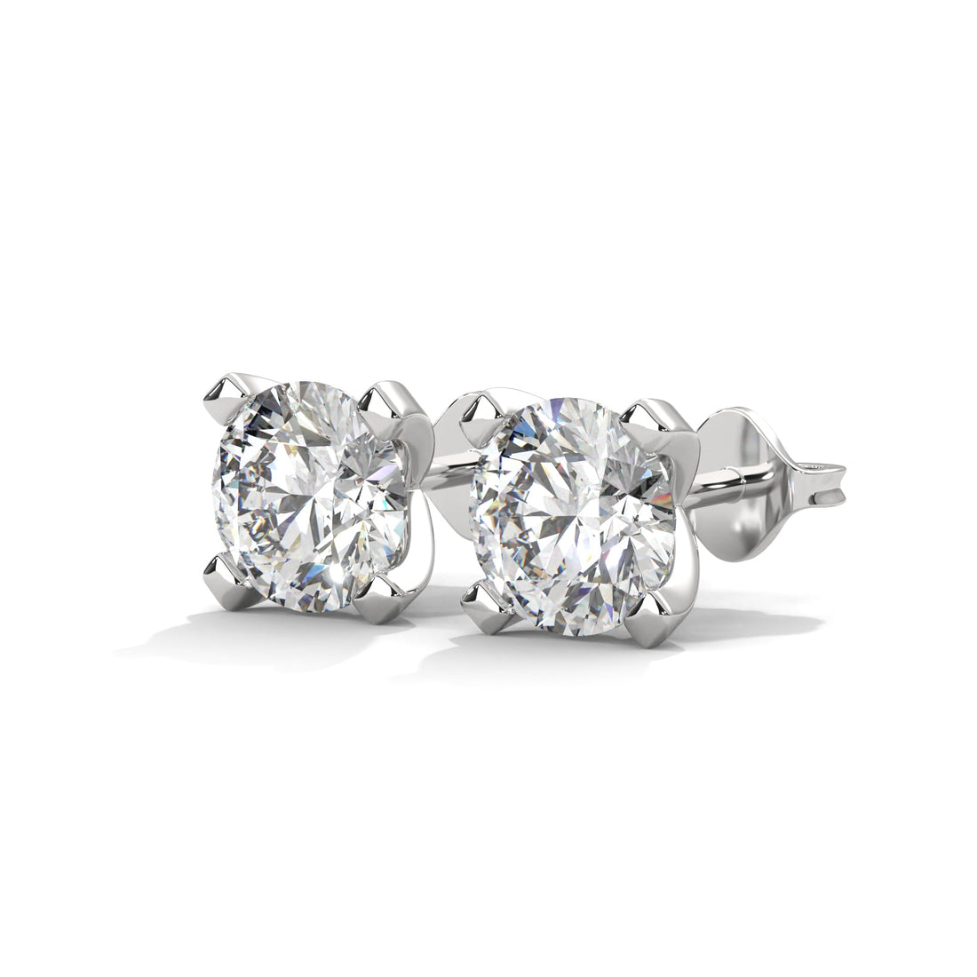 Exquisite Round-Cut Diamond Stud Earrings in 14K Gold | 2-6 CTW