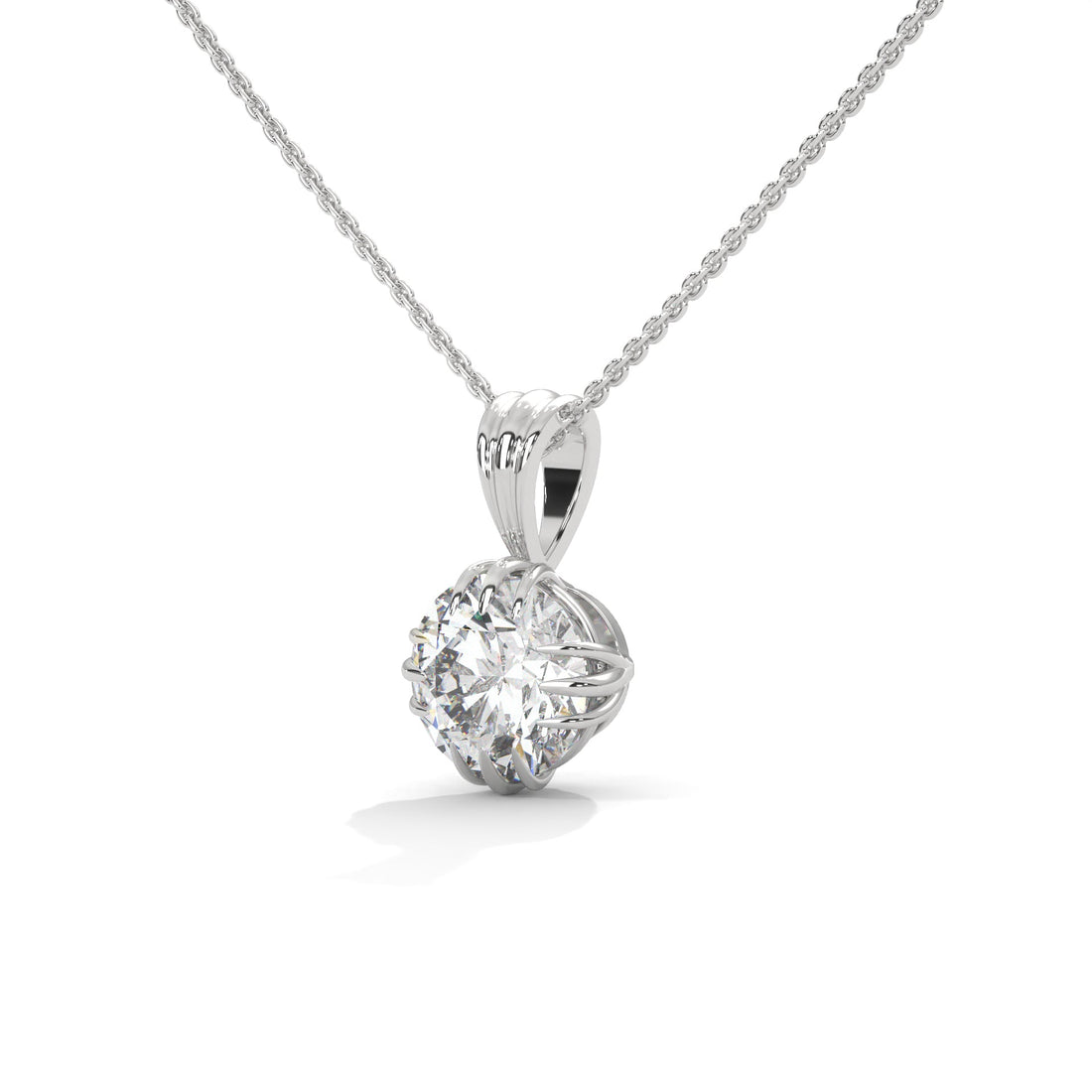 Round-Cut Diamond Pendant Necklace 2ctw E-VS1 | 14K Gold | 16-18 inch Chain