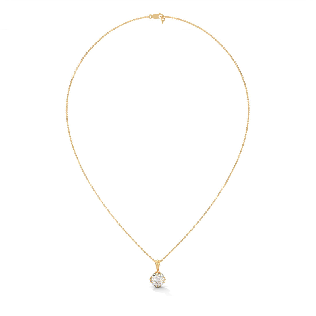 Round-Cut Diamond Pendant Necklace 2ctw E-VS1 | 14K Gold | 16-18 inch Chain