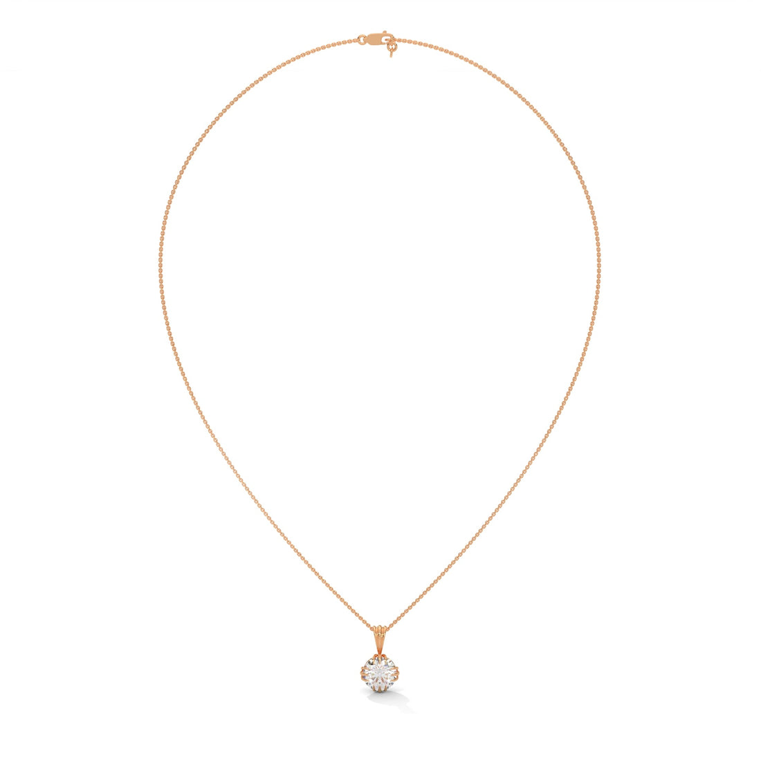 Round-Cut Diamond Pendant Necklace 2ctw E-VS1 | 14K Gold | 16-18 inch Chain