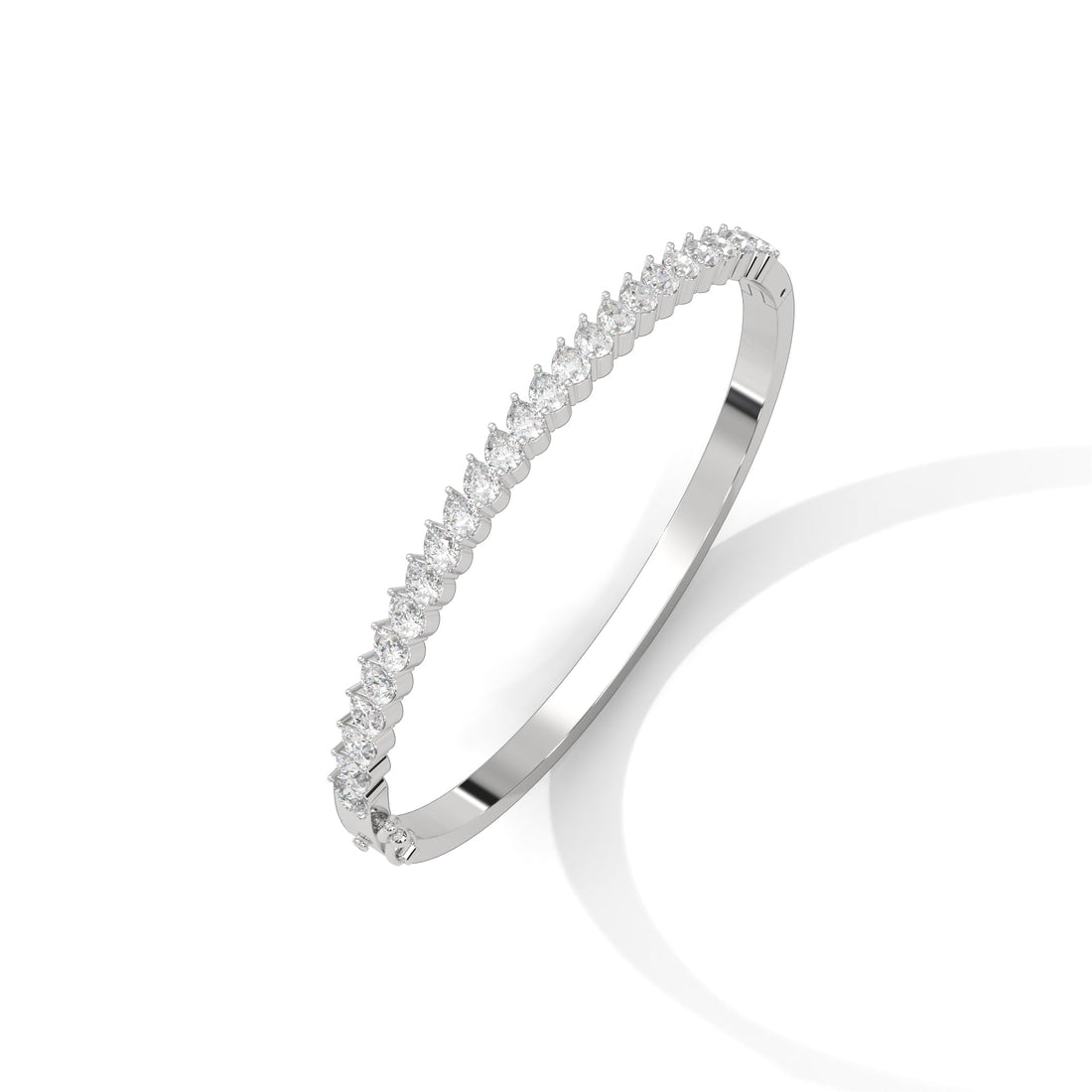 Pear Lab-Grown Diamond Gold Bangle Bracelet | 5.25 CTW