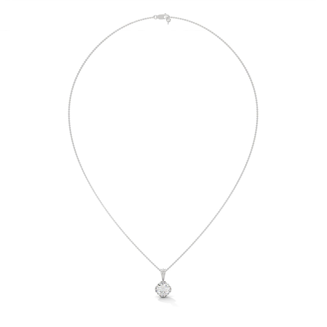 Round-Cut Diamond Pendant Necklace 2ctw E-VS1 | 14K Gold | 16-18 inch Chain