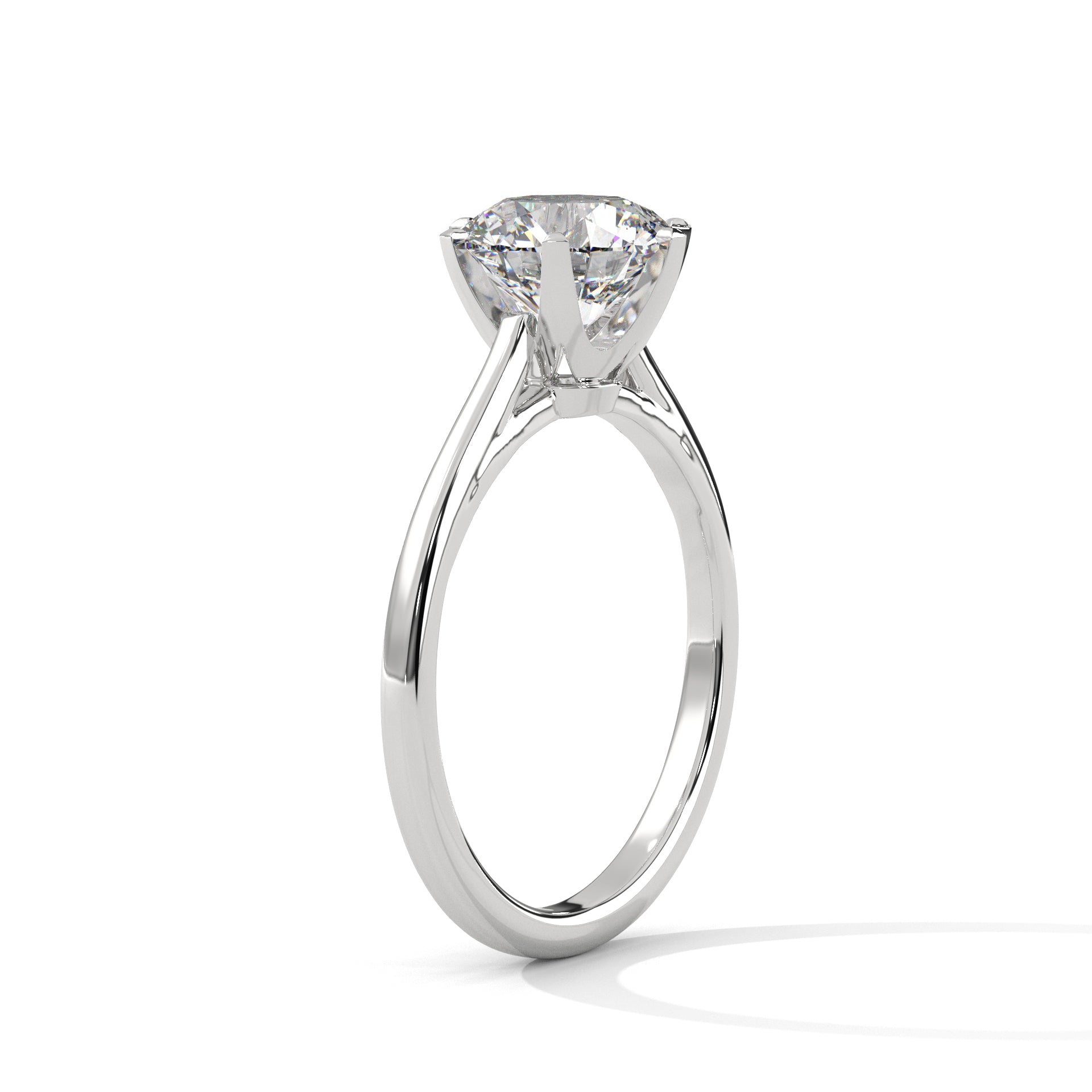 Elegant 4-Prong Round-Cut Lab Grown Diamond Engagement Ring | 1 CTW