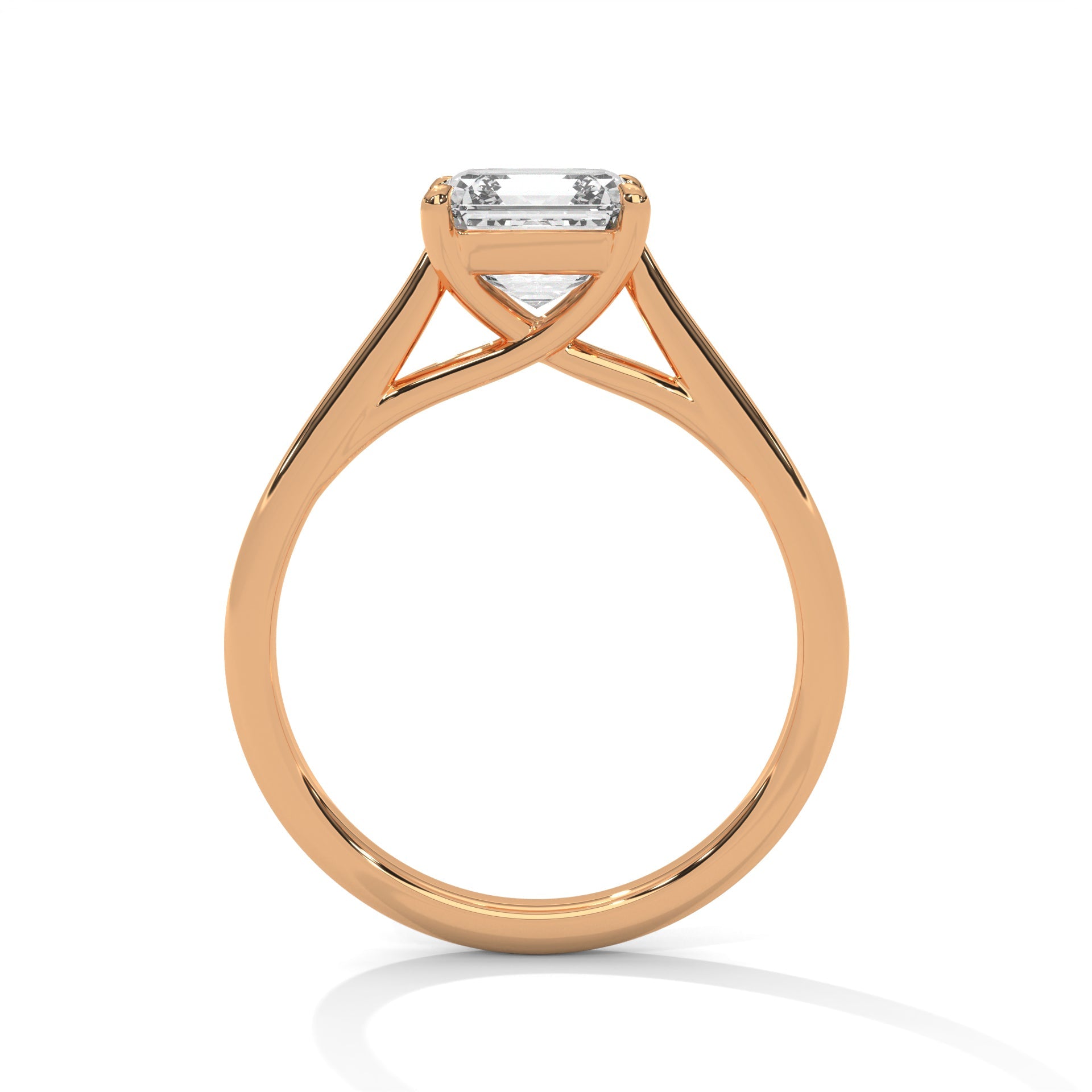 Solitaire Asscher-Cut Engagement Ring with 1ct Diamond | 1ctw