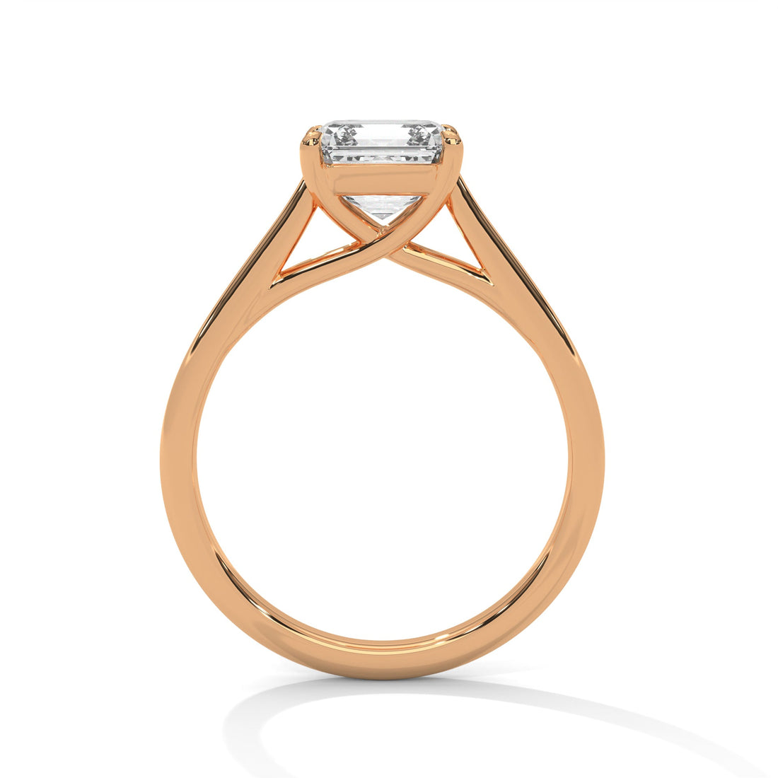 Solitaire Asscher-Cut Engagement Ring with 1ct Diamond | 1ctw