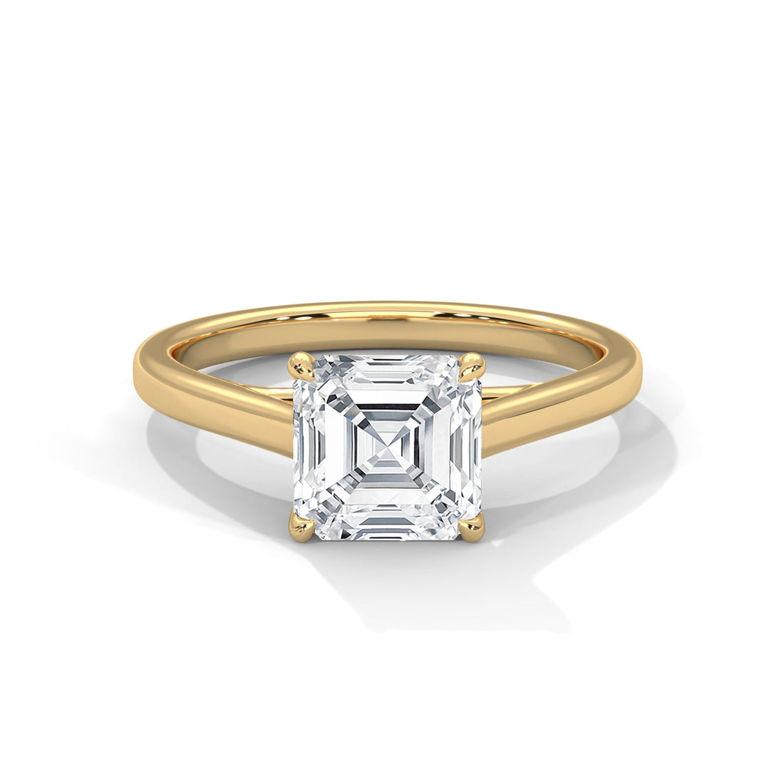 Classic Solitaire Asscher-Cut Engagement Ring with 2ct Diamond (F VS)