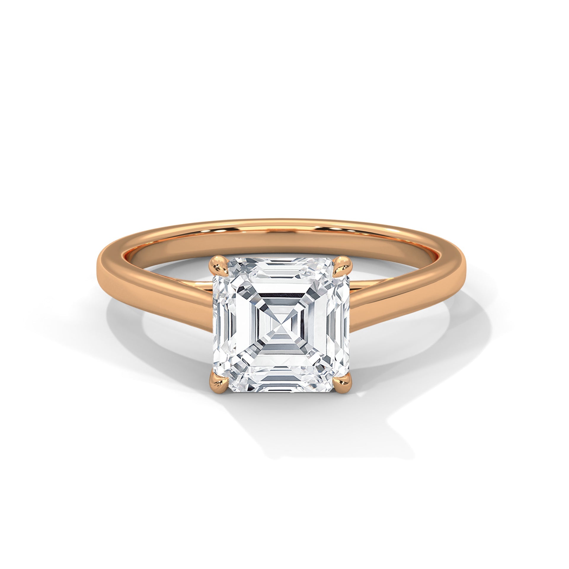 Solitaire Asscher-Cut Engagement Ring with 1ct Diamond | 1ctw
