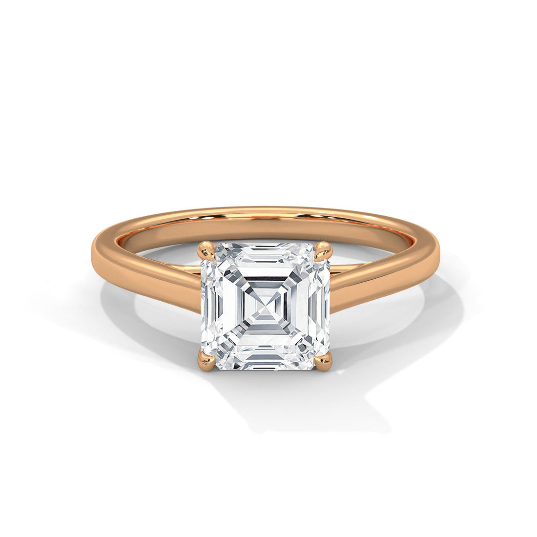 Solitaire Asscher-Cut Engagement Ring with 1ct Diamond | 1ctw