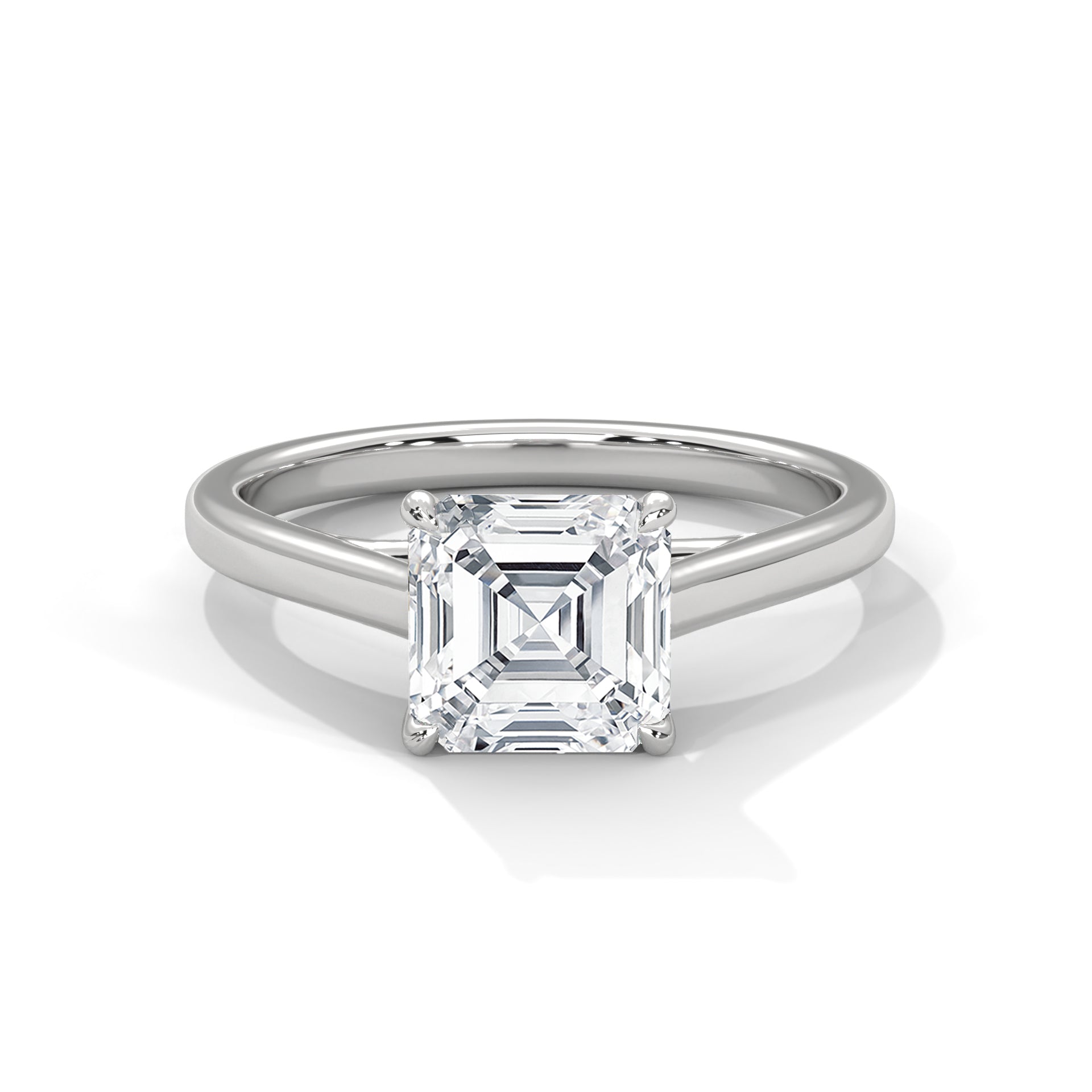 Solitaire Asscher-Cut Engagement Ring with 1ct Diamond | 1ctw