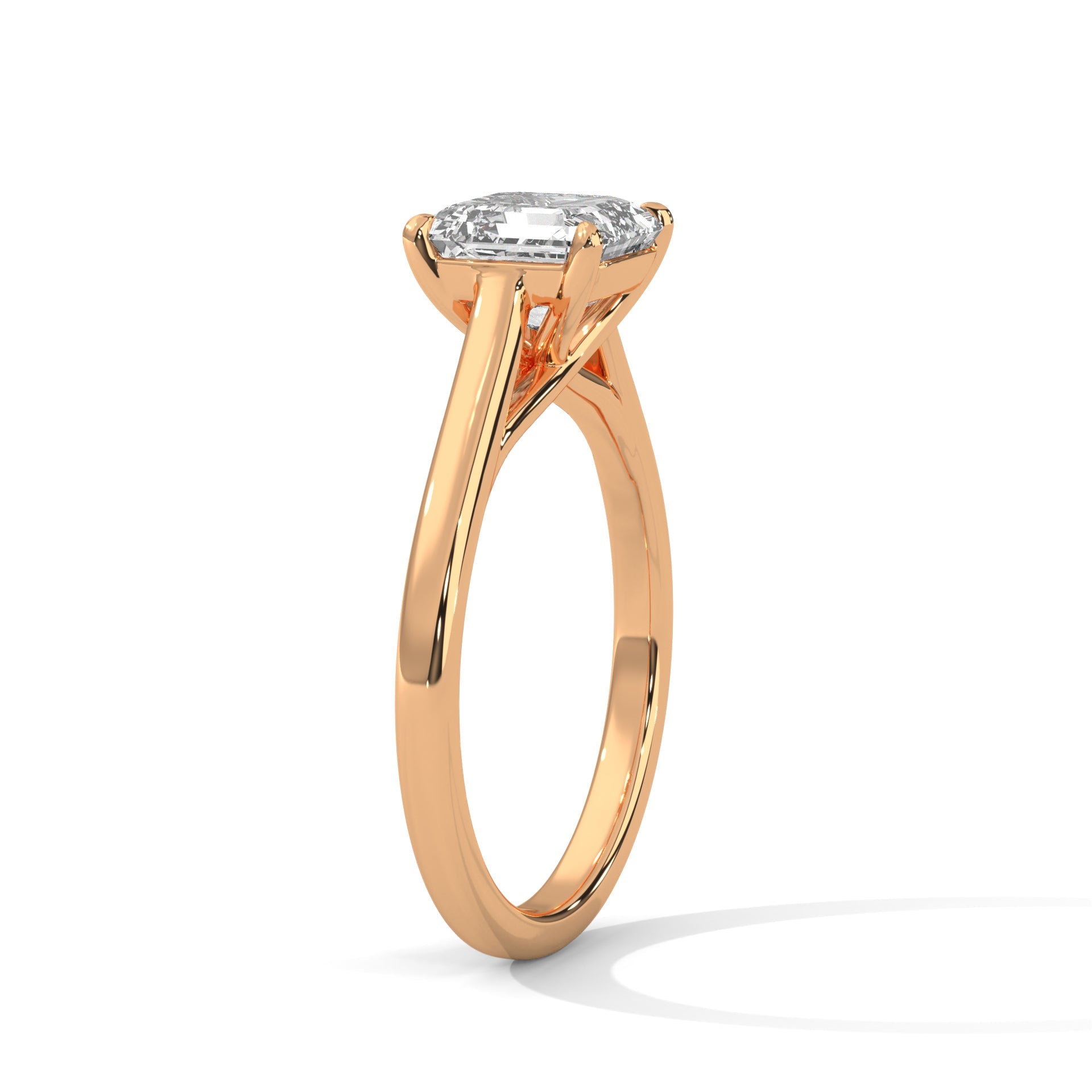 Classic Solitaire Asscher-Cut Engagement Ring with 2ct Diamond (F VS)