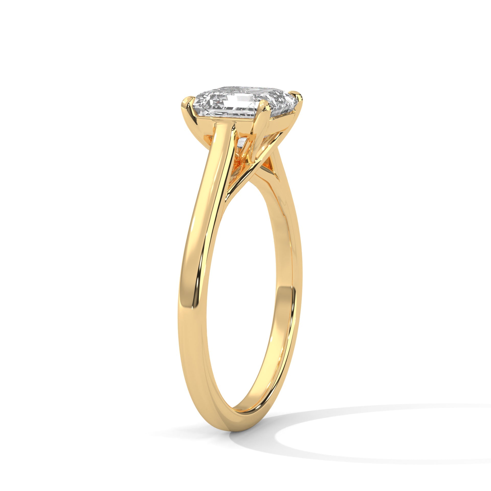 Solitaire Asscher-Cut Engagement Ring with 1ct Diamond | 1ctw