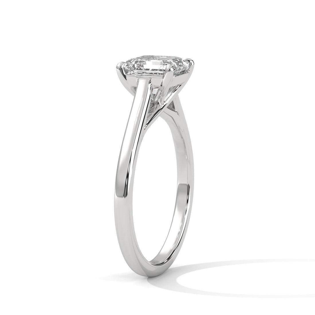 Classic Solitaire Asscher-Cut Engagement Ring with 2ct Diamond (F VS)