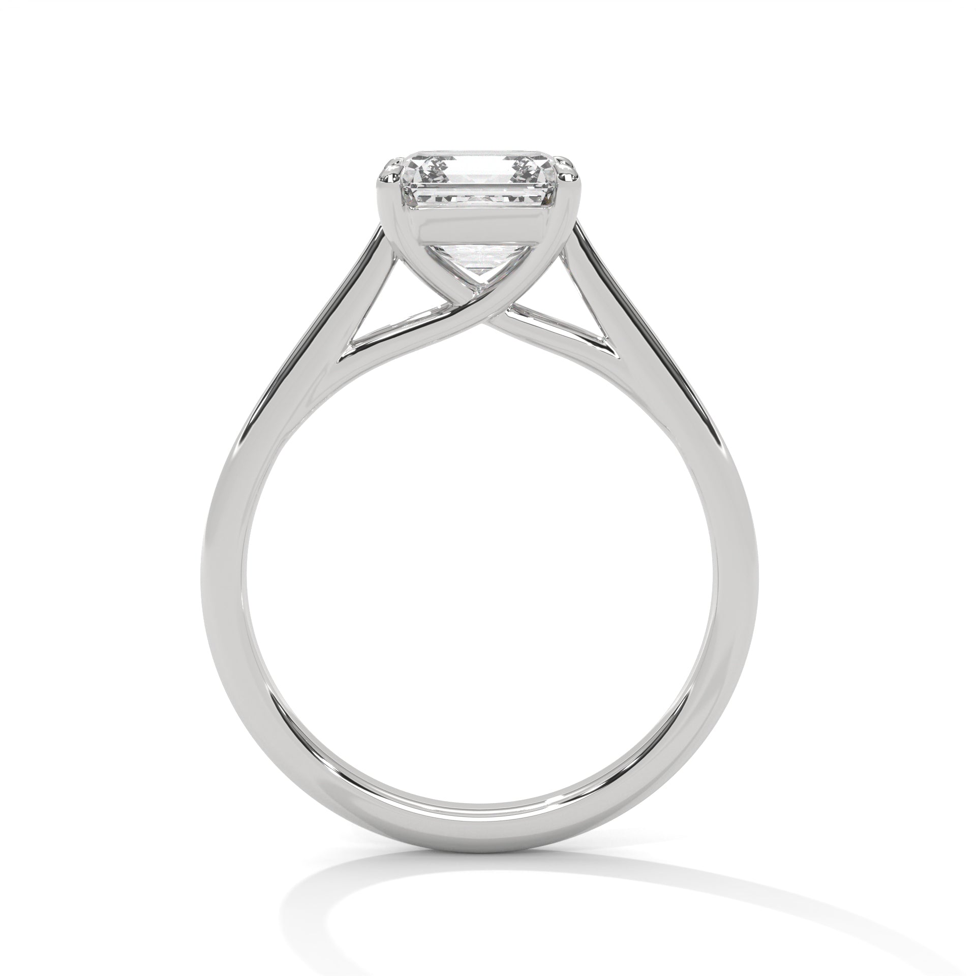 Solitaire Asscher-Cut Engagement Ring with 1ct Diamond | 1ctw
