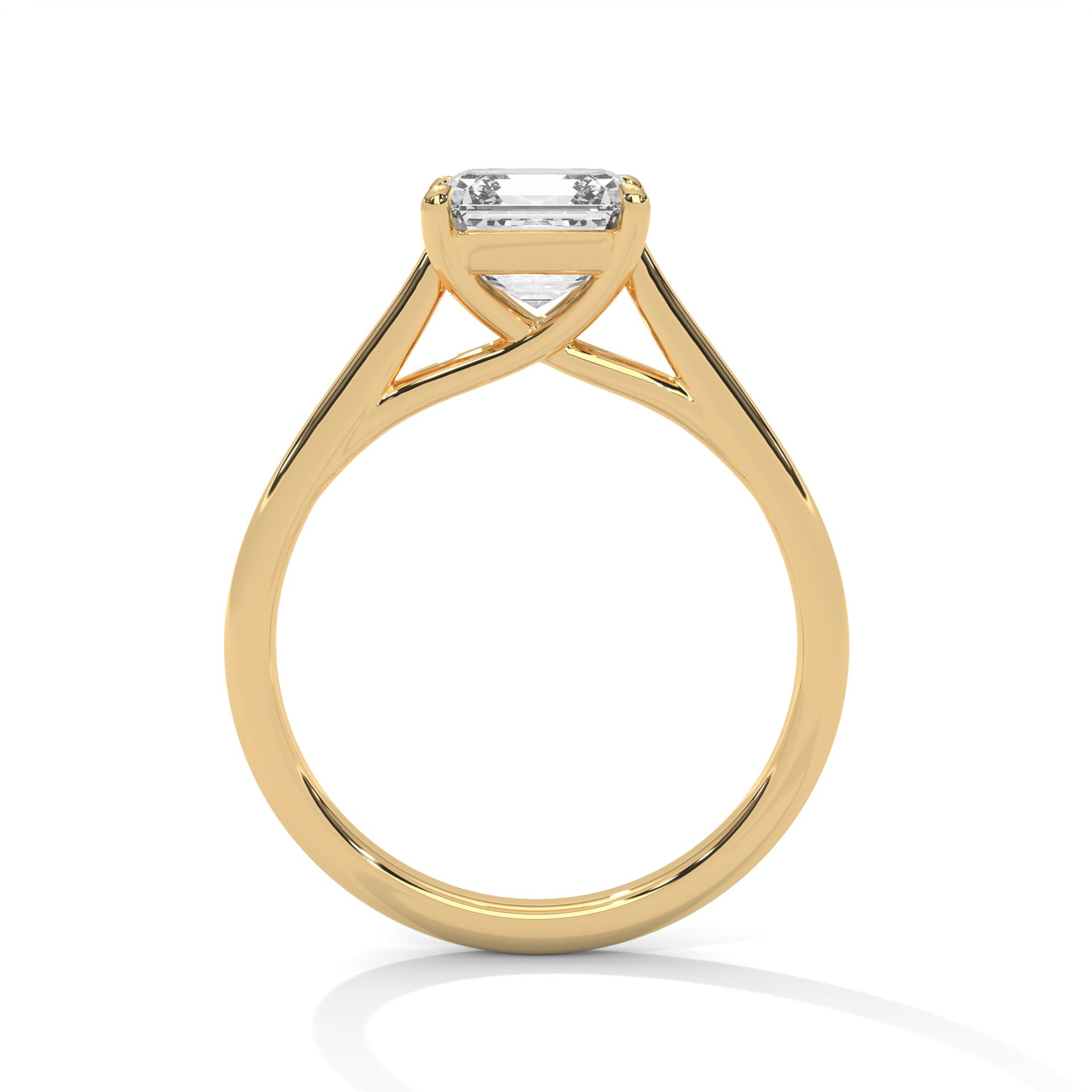 Classic Solitaire Asscher-Cut Engagement Ring with 2ct Diamond (F VS)