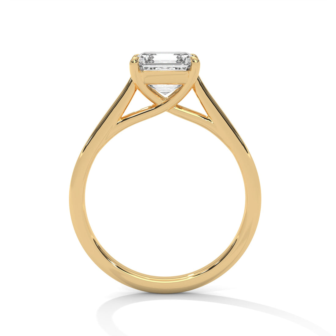 Classic Solitaire Asscher-Cut Engagement Ring with 2ct Diamond (F VS)