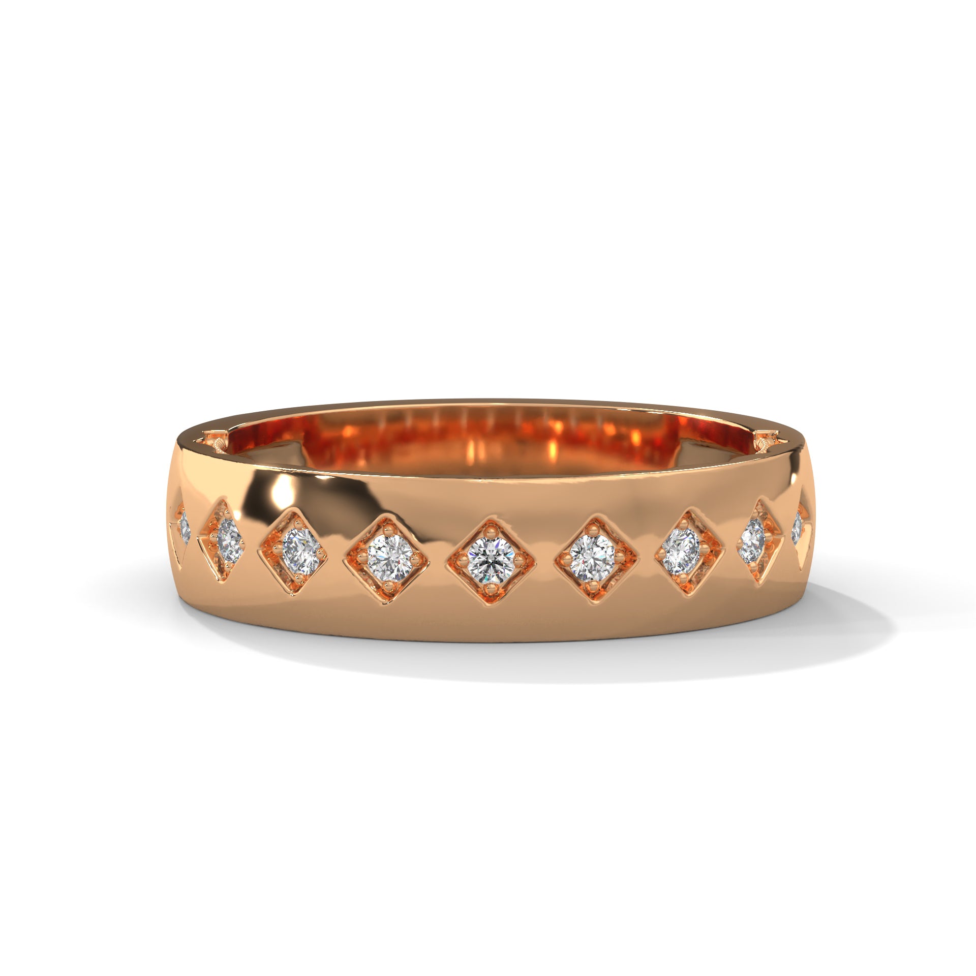The Geometric Grace 0.11 CTW Round-Cut Diamond Ladies' Ring | 14K/18K Gold