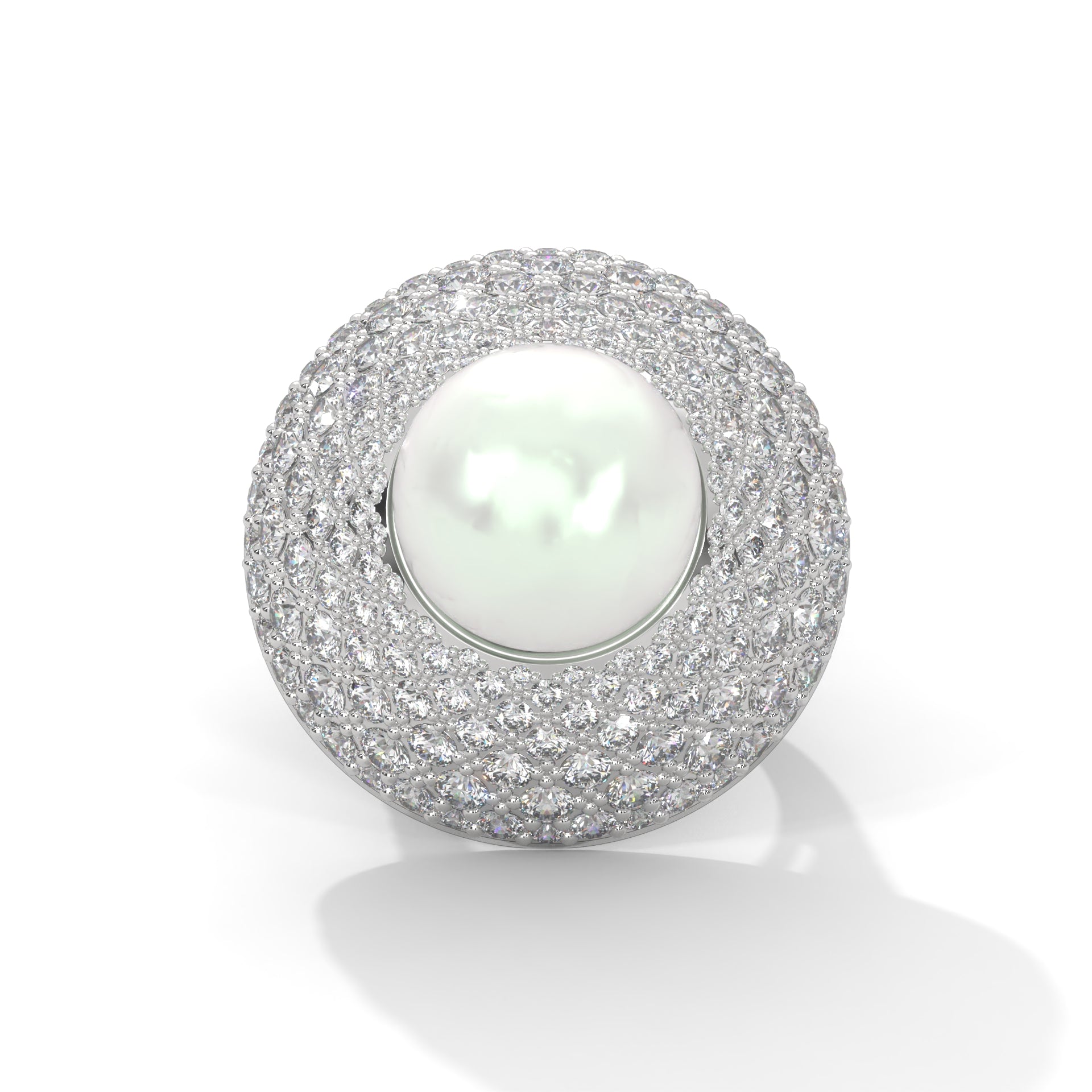 Celestia 5.88 CTW Lab-Grown Diamond & Pearl Halo Ring | 14K & 18K Gold