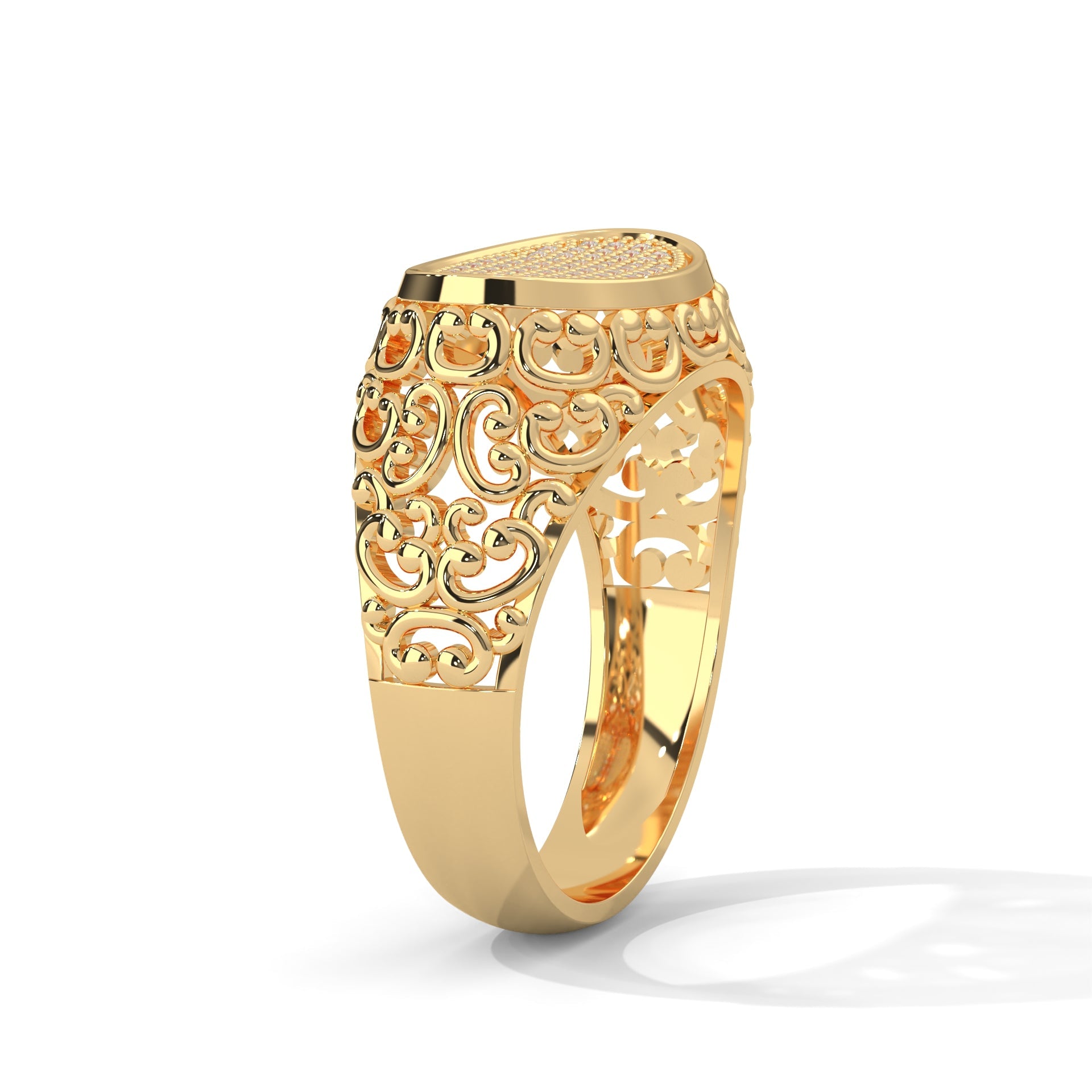 Elysian 0.31 CTW Round Lab-Grown Diamond Filigree Men's Ring
