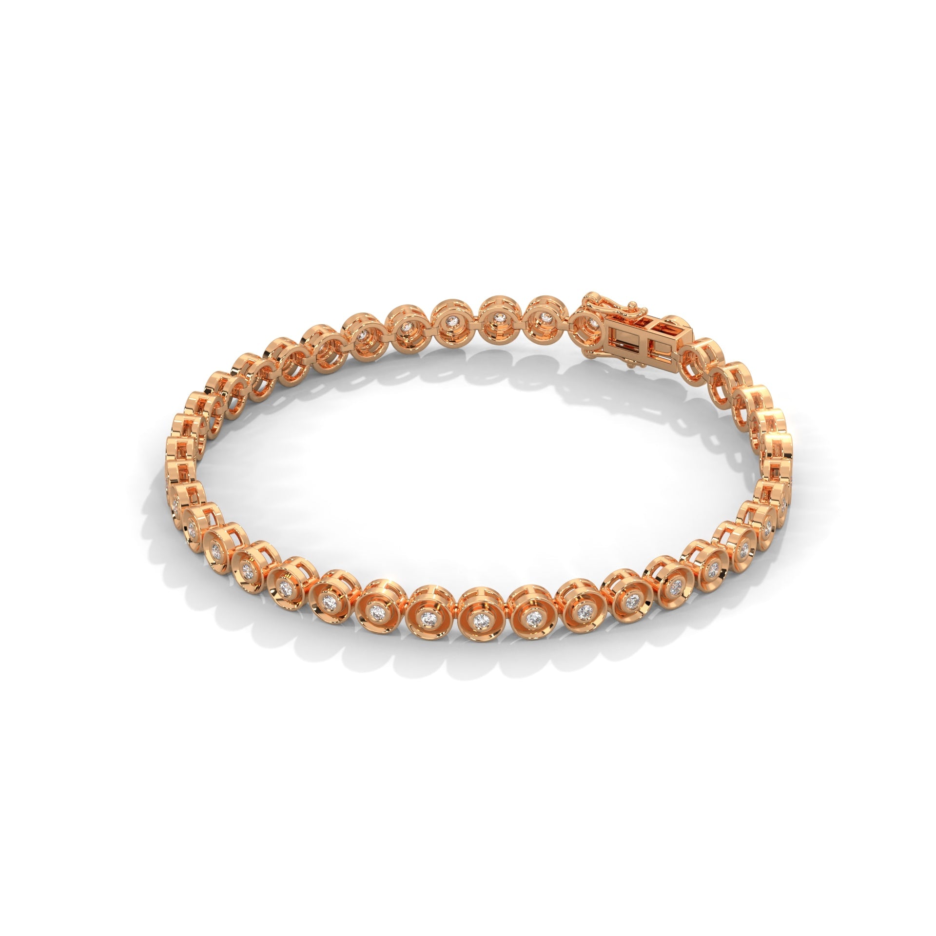 Bezel-Set Lab-Grown Diamond Gold Tennis Bracelet | 0.68 CTW