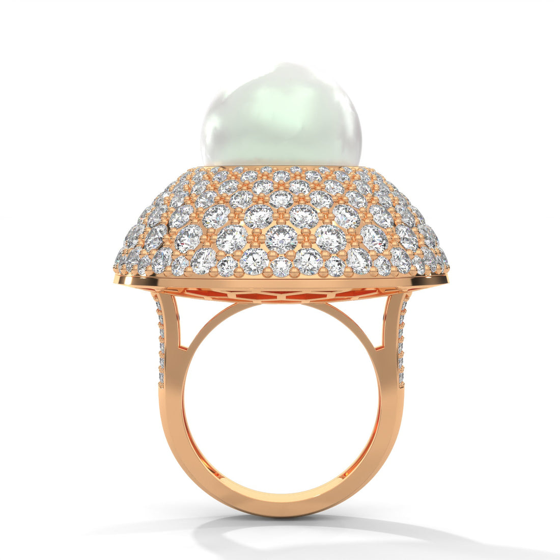 Celestia 5.88 CTW Lab-Grown Diamond & Pearl Halo Ring | 14K & 18K Gold