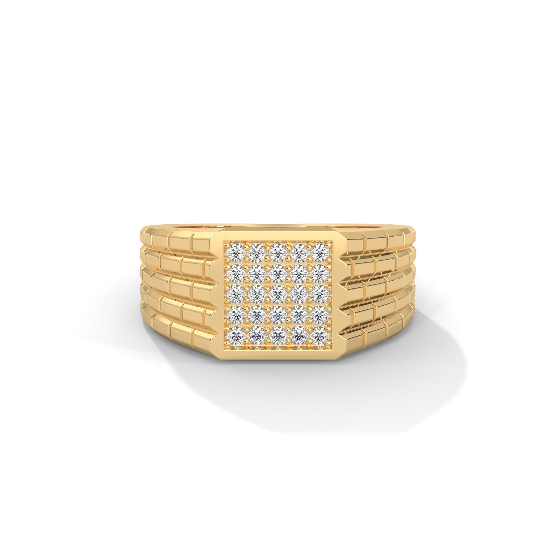 Titan 0.35 CTW Round Lab-Grown Diamond Grid Men's Ring