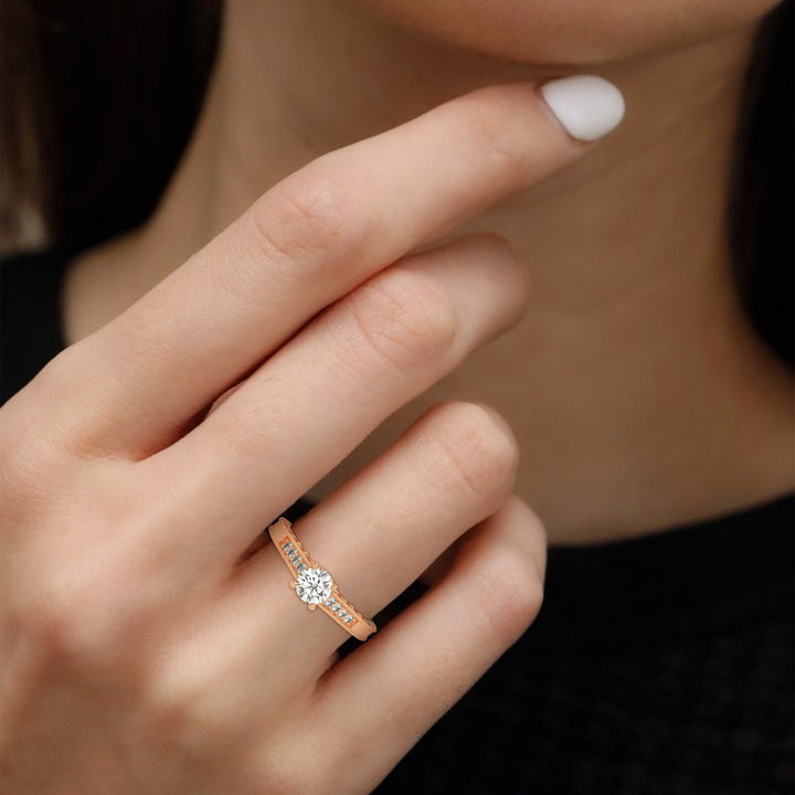 0.69 CTW Round Lab-Grown Diamond Engagement Ring | 14K & 18K Gold
