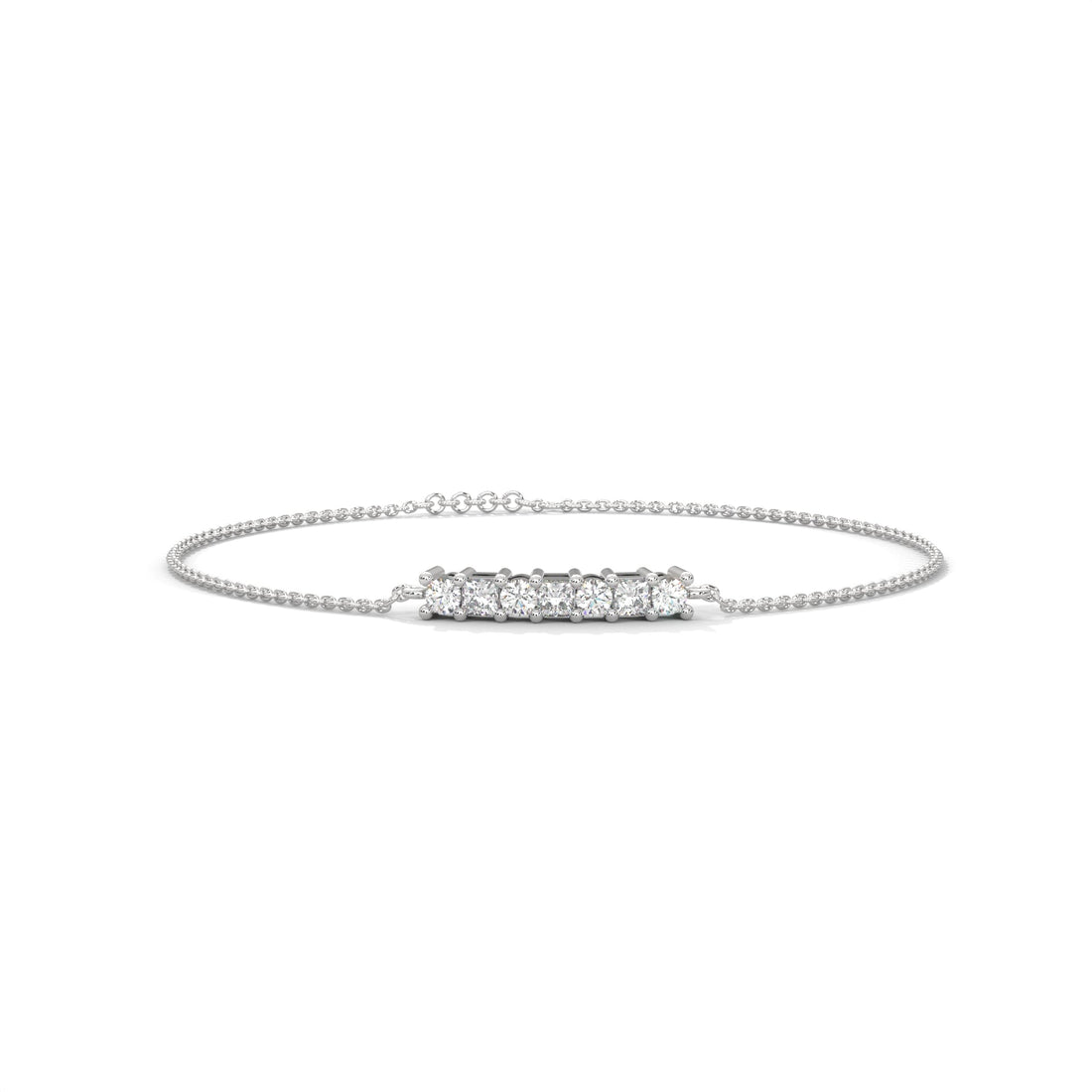 EternaGlow Princess-Cut Lab-Grown Diamond Gold Chain Bracelet | 0.28 CTW