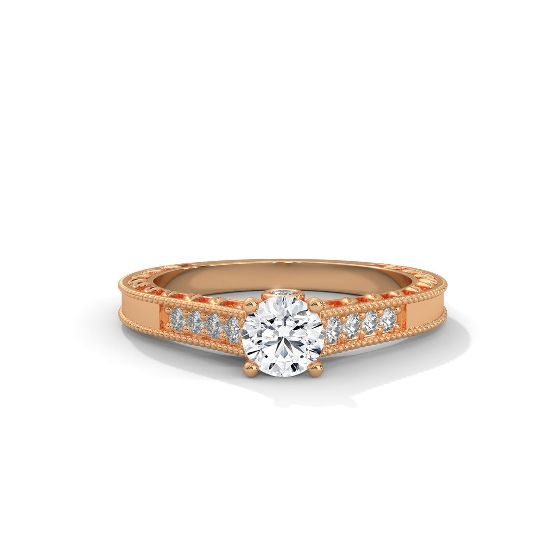 0.69 CTW Round Lab-Grown Diamond Engagement Ring | 14K & 18K Gold