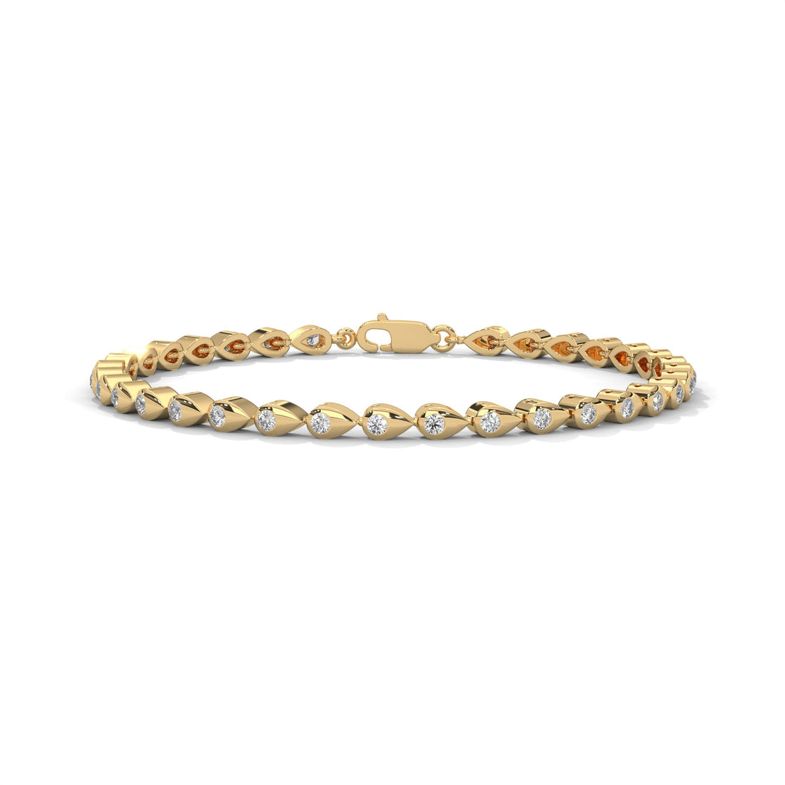 InfinityGlow Round-Cut Lab-Grown Diamond Gold Bracelet | 1.19 CTW