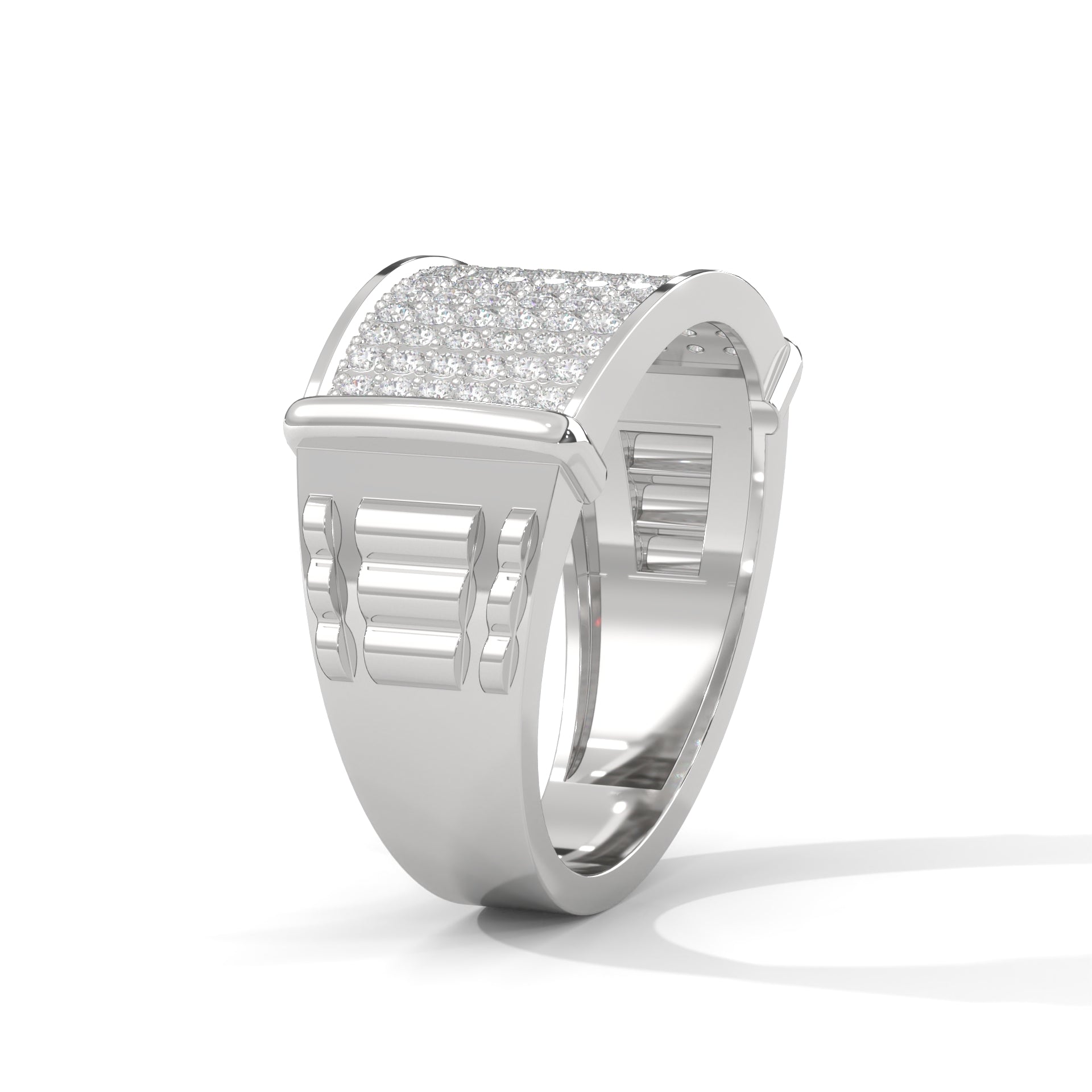 Dominion 0.84 CTW Round Lab-Grown Diamond Rectangular Men's Ring