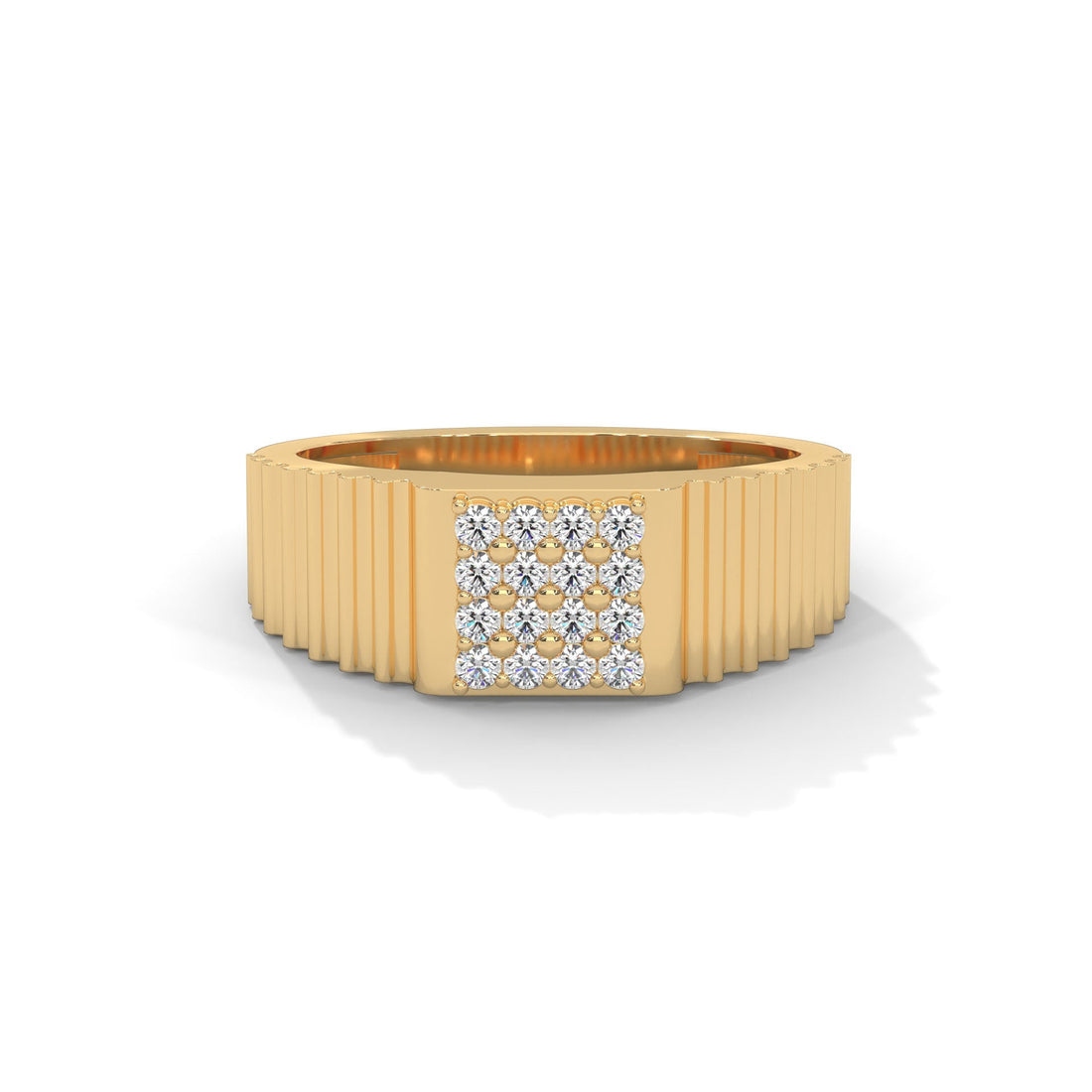 Vanguard 0.22 CTW Round Lab-Grown Diamond Textured Men's Ring