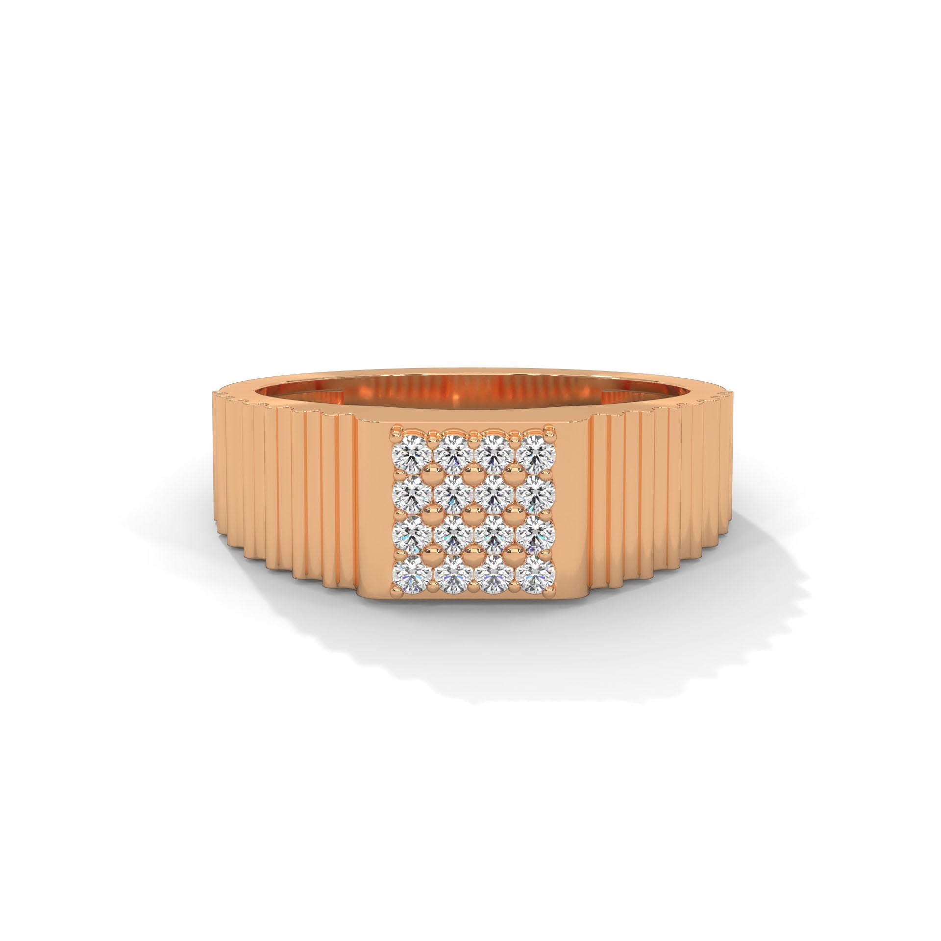 Vanguard 0.22 CTW Round Lab-Grown Diamond Textured Men's Ring