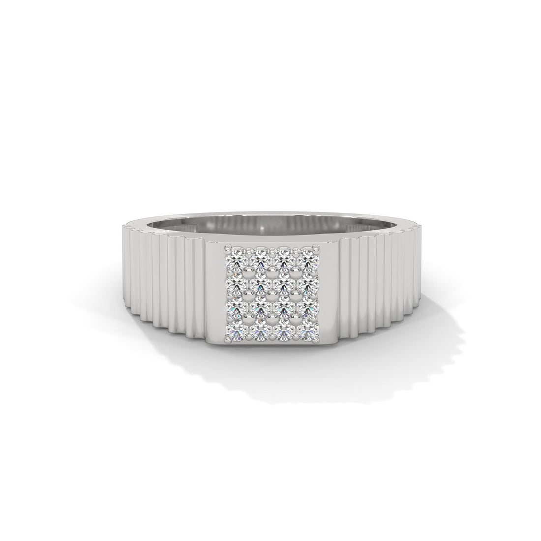 Vanguard 0.22 CTW Round Lab-Grown Diamond Textured Men's Ring