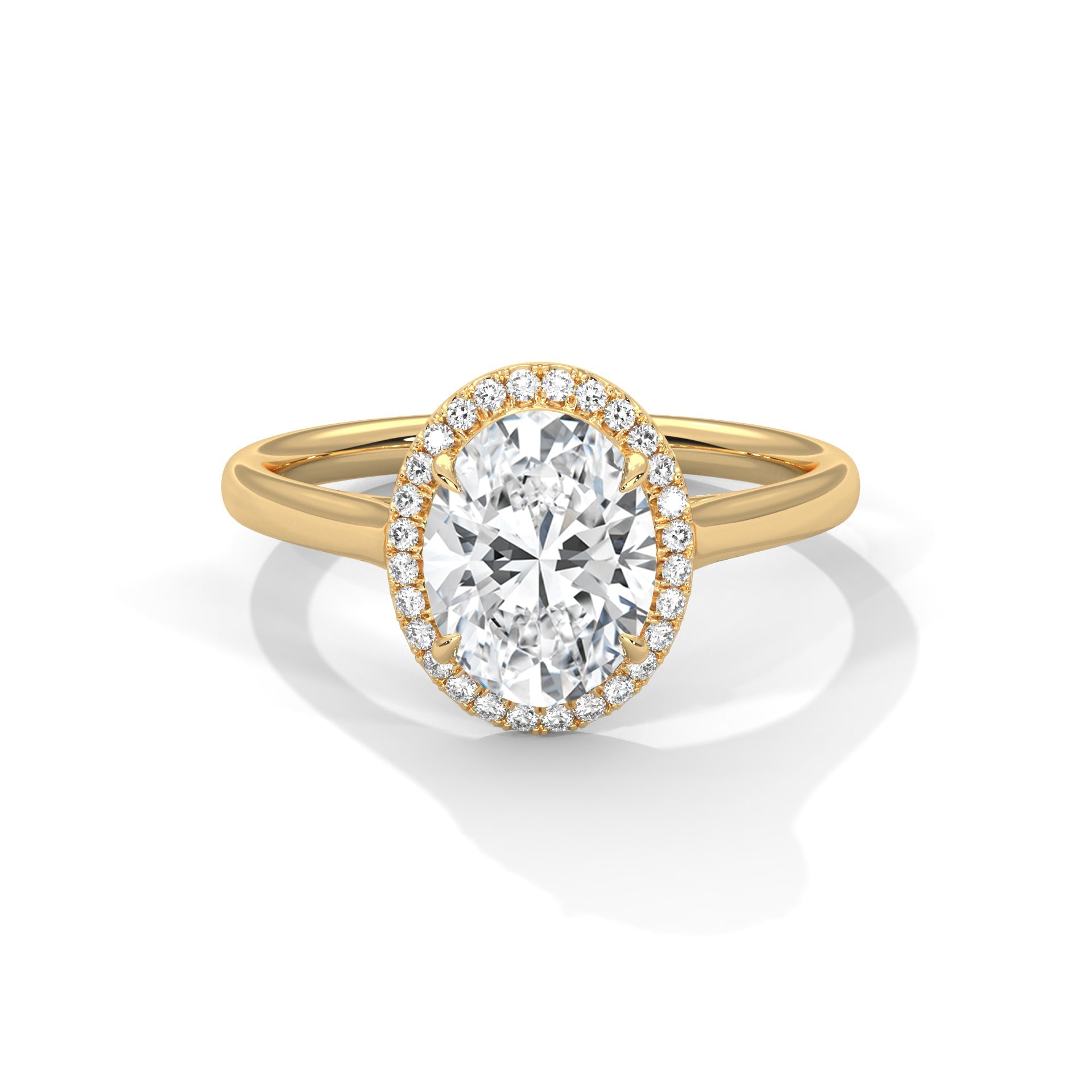 Celestial Halo 2.14 CTW Oval-Cut Diamond Engagement Ring | 14K & 18K Gold