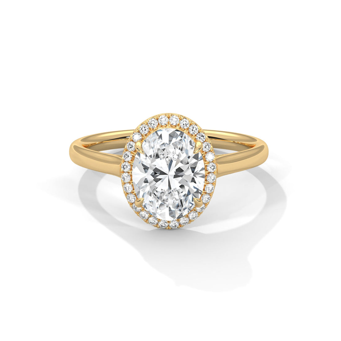 Delphine 3ct Oval Lab-Grown Diamond Halo Engagement Ring | 3.14 CTW